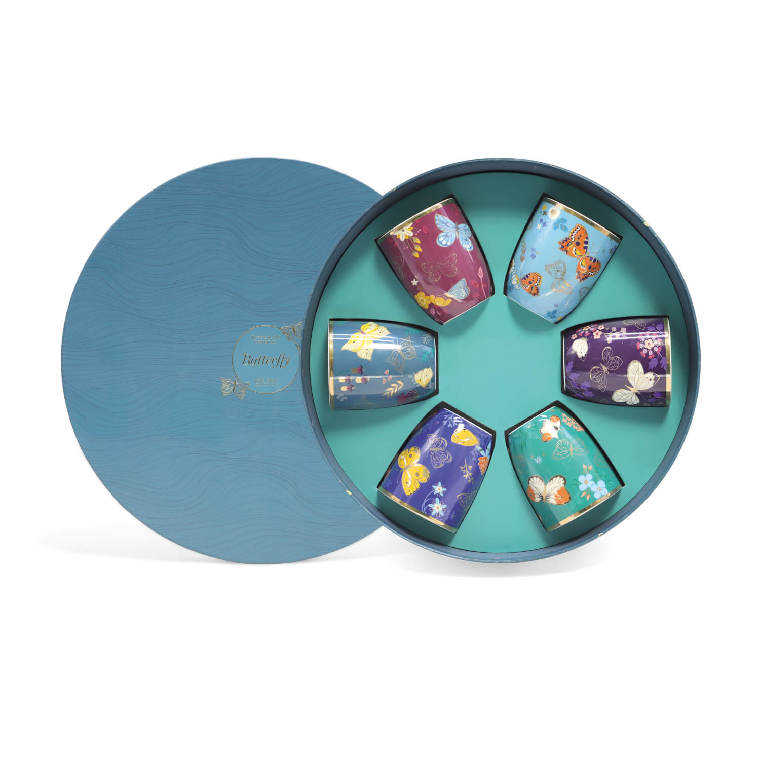Tipperary Crystal Butterfly Mug Hatbox Set of 6 1 Shaws Department Stores