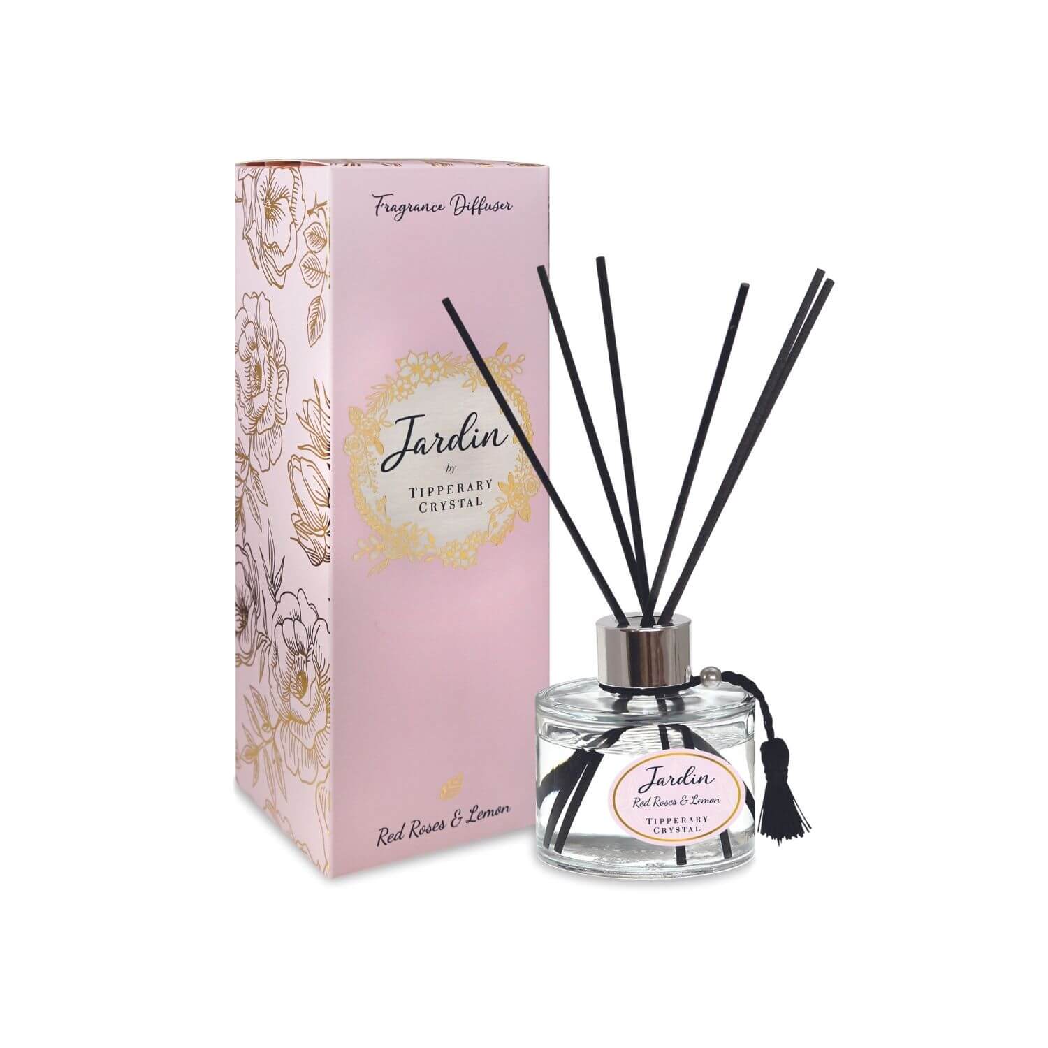 Tipperary Crystal Jardin Collection Diffuser - Red Roses & Lemon 1 Shaws Department Stores