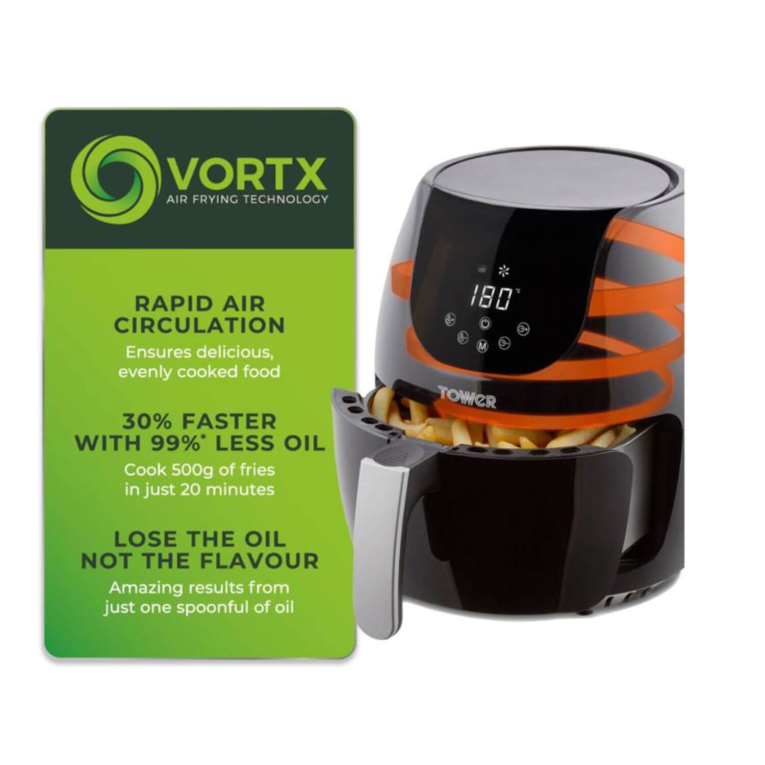 Tower Digital Air Fryer T17067 - Black 4 Shaws Department Stores
