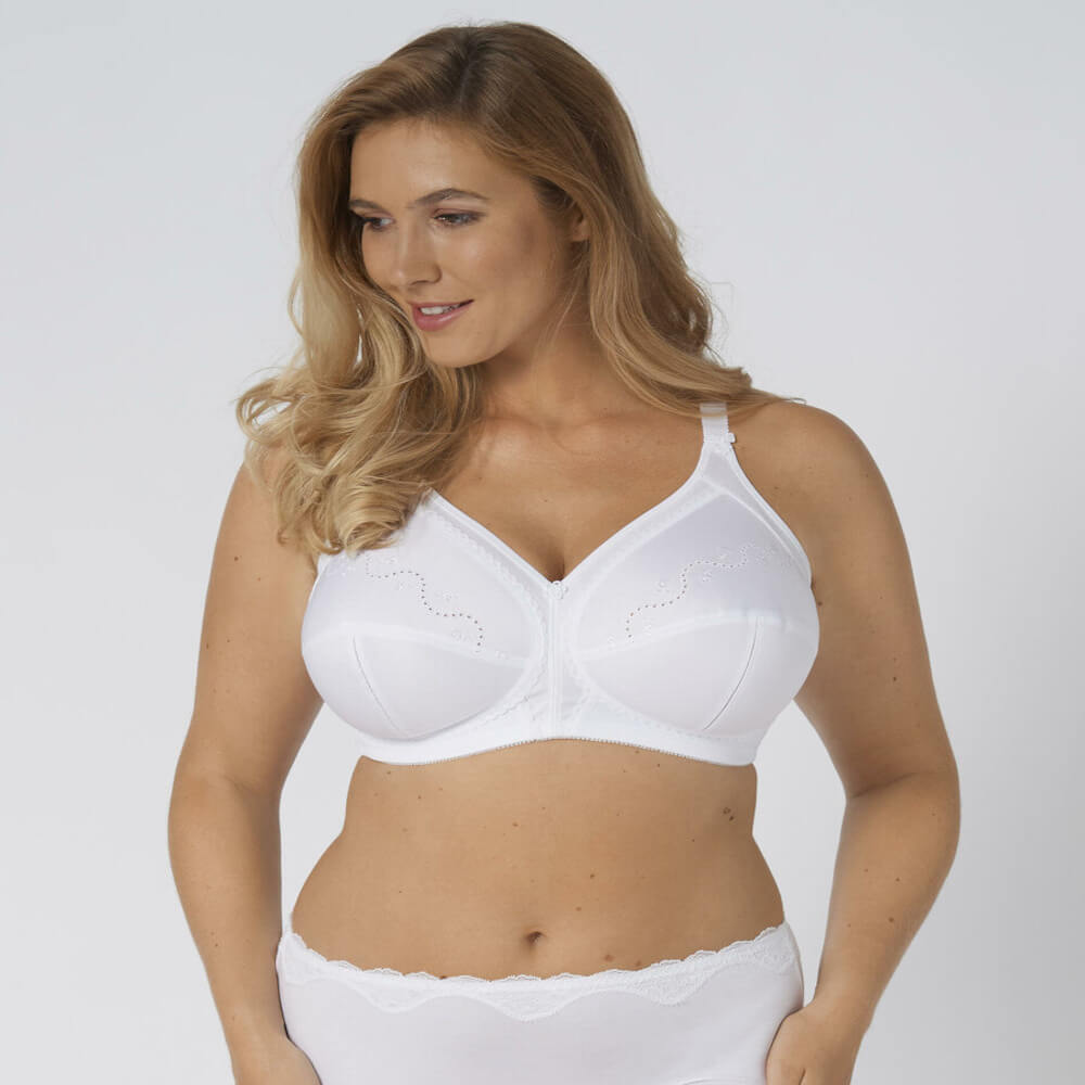 Triumph Doreen + Cotton Non-Wired Bra - White 2 Shaws Department Stores