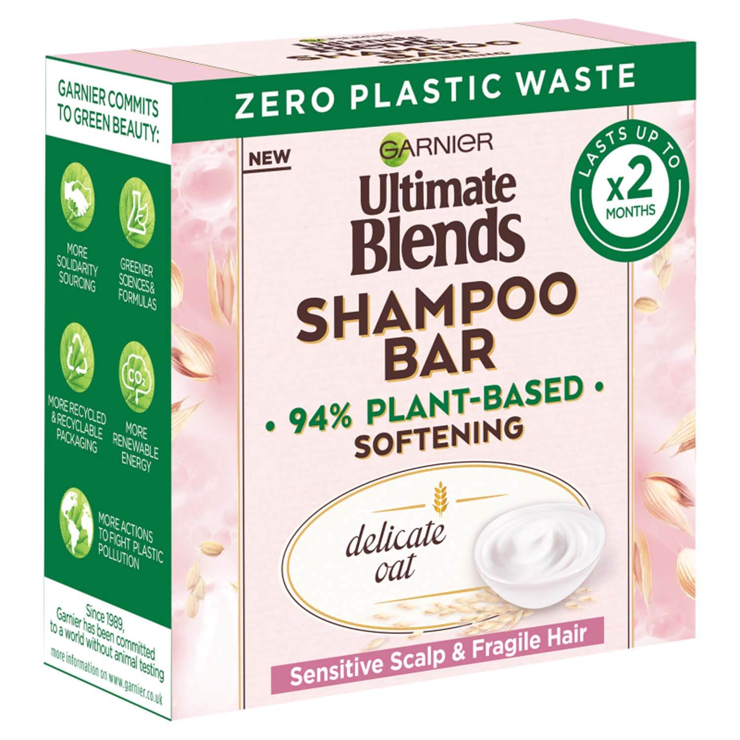 Garnier Ultimate Blends Delicate Oat Softening Shampoo Bar - 60g 1 Shaws Department Stores