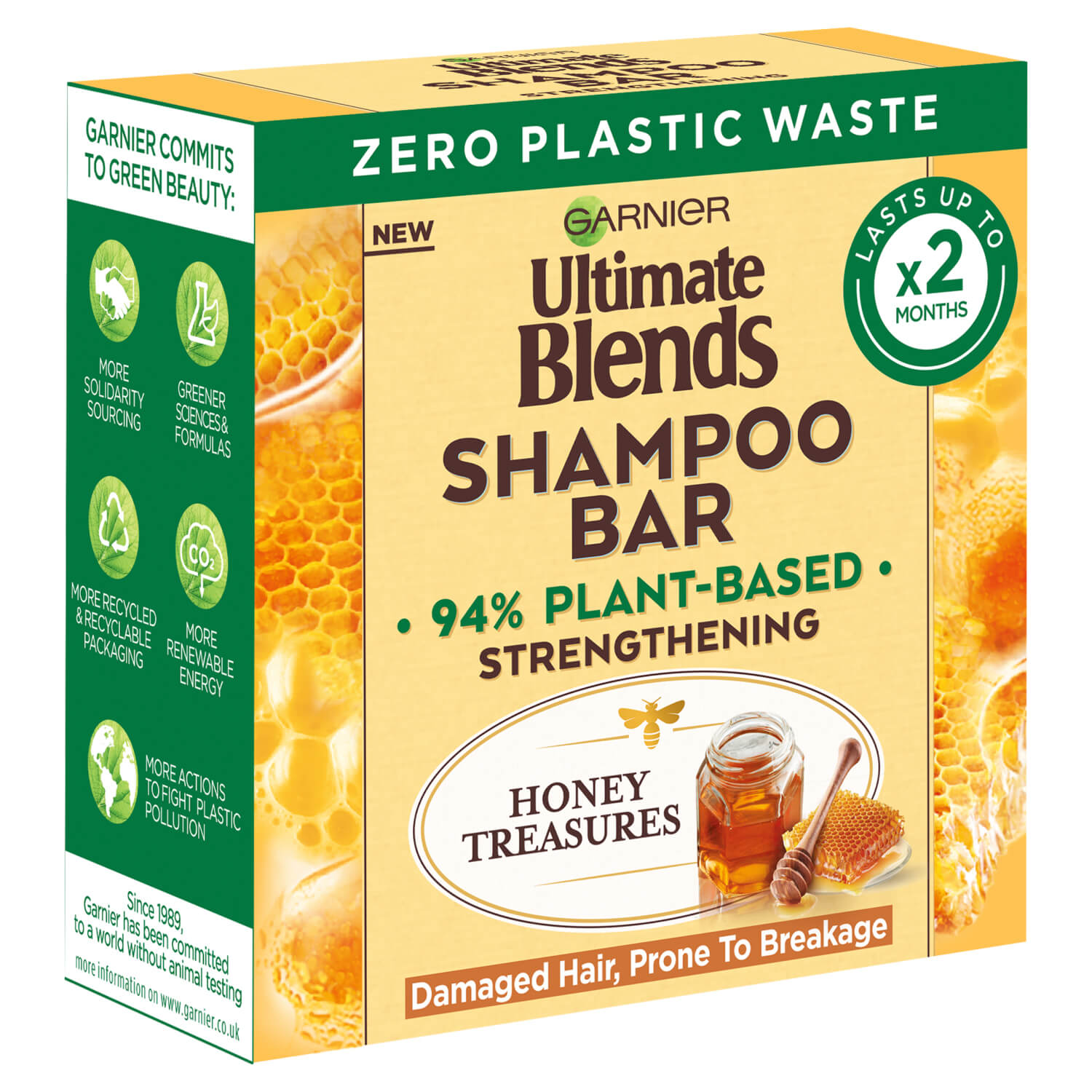 Garnier Ultimate Blends Honey Treasures Strengthening Shampoo Bar - 60g 1 Shaws Department Stores