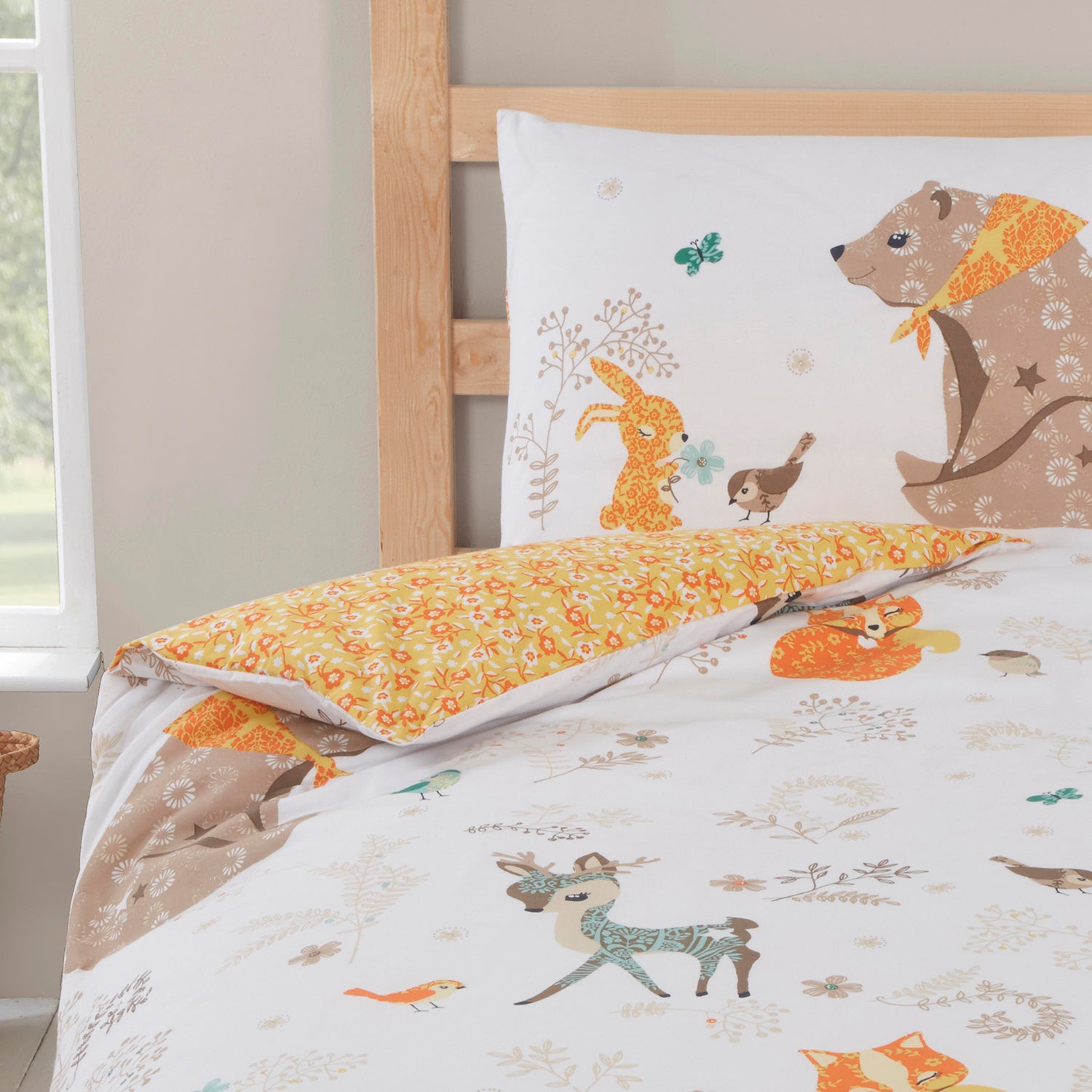 The Home Bedroom Woodland Friends Fitted Sheet 2 Shaws Department Stores