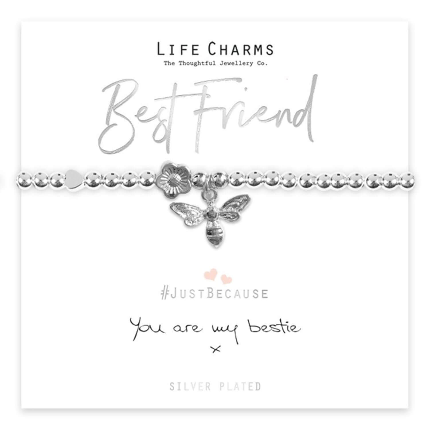 Life Charms You Are My Bestie Bracelet - Silver 2 Shaws Department Stores