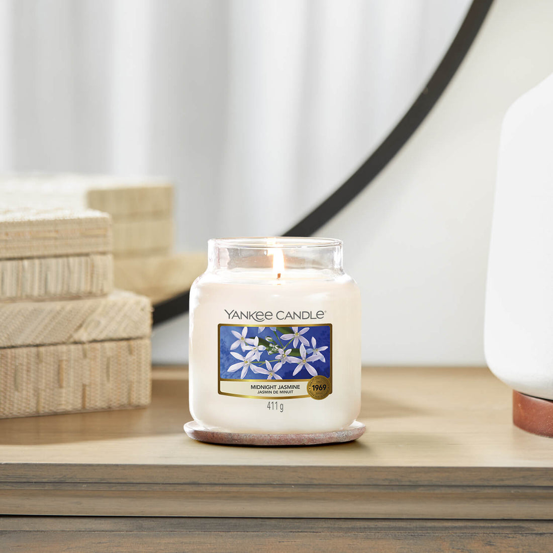 Yankee Candle Medium Jar - Midnight Jasmine 1 Shaws Department Stores