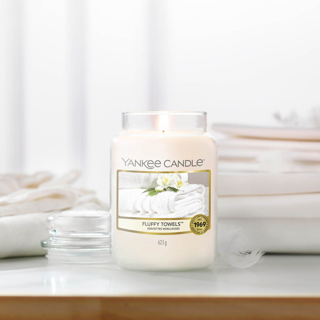 Yankee Candle Large Jar - Fluffy Towels 1 Shaws Department Stores