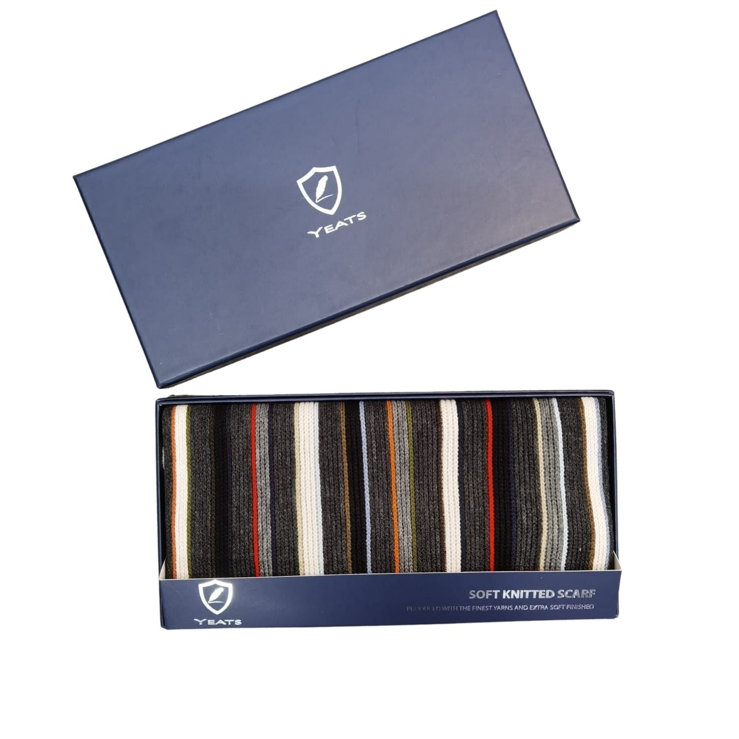 Yeats Knitted Scarf - Raschel Stripe 1 Shaws Department Stores