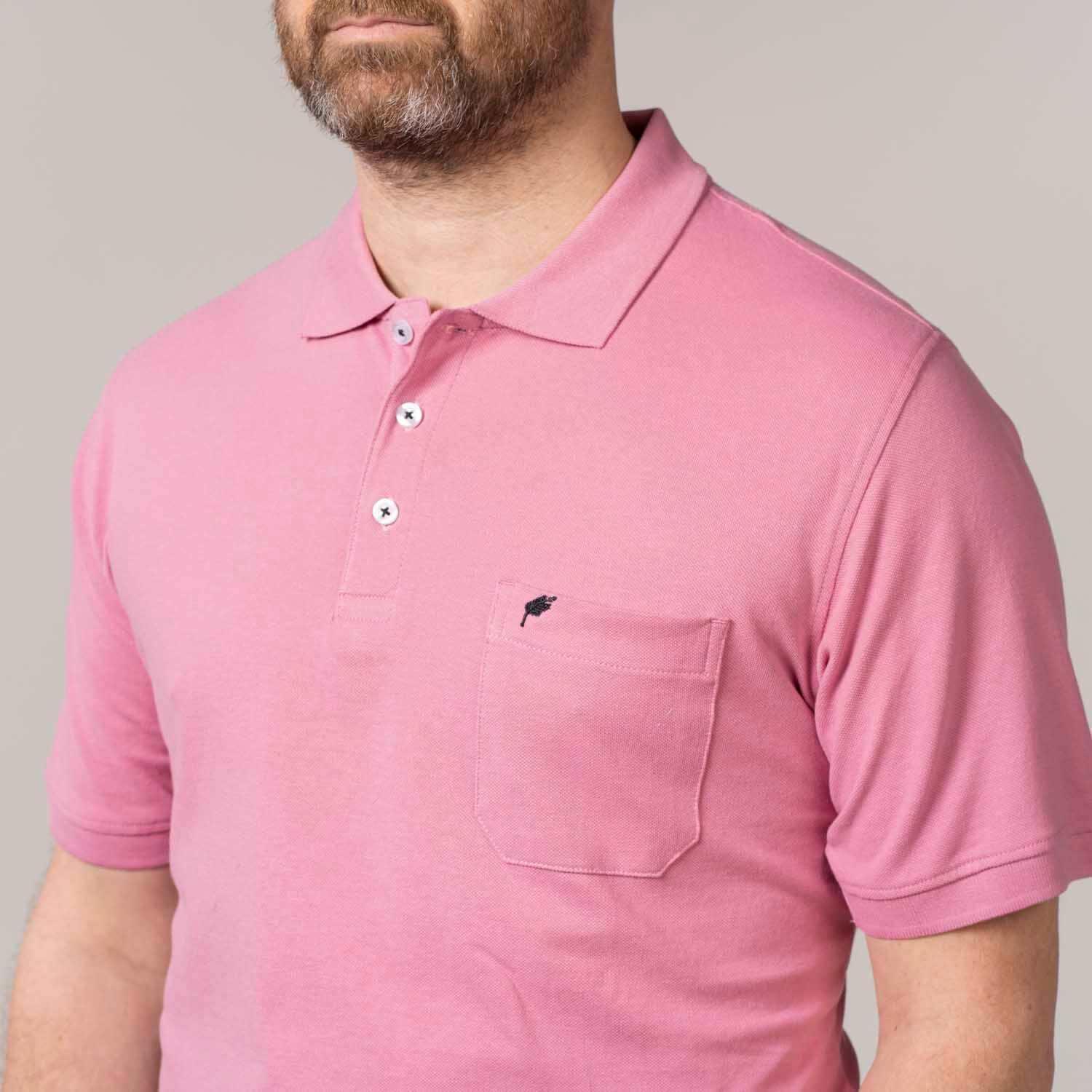 Yeats Niels Short-sleeve Polo - Dusty Rose 4 Shaws Department Stores