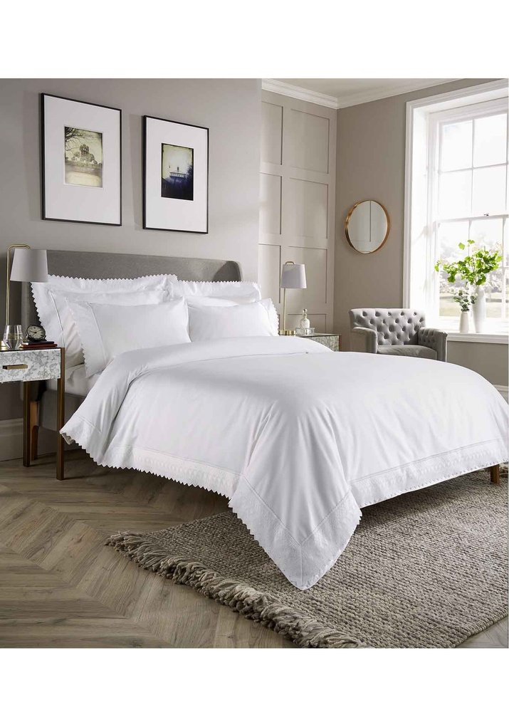 William Hunt Paisley Border Oxford Pillowcase - White 5 Shaws Department Stores