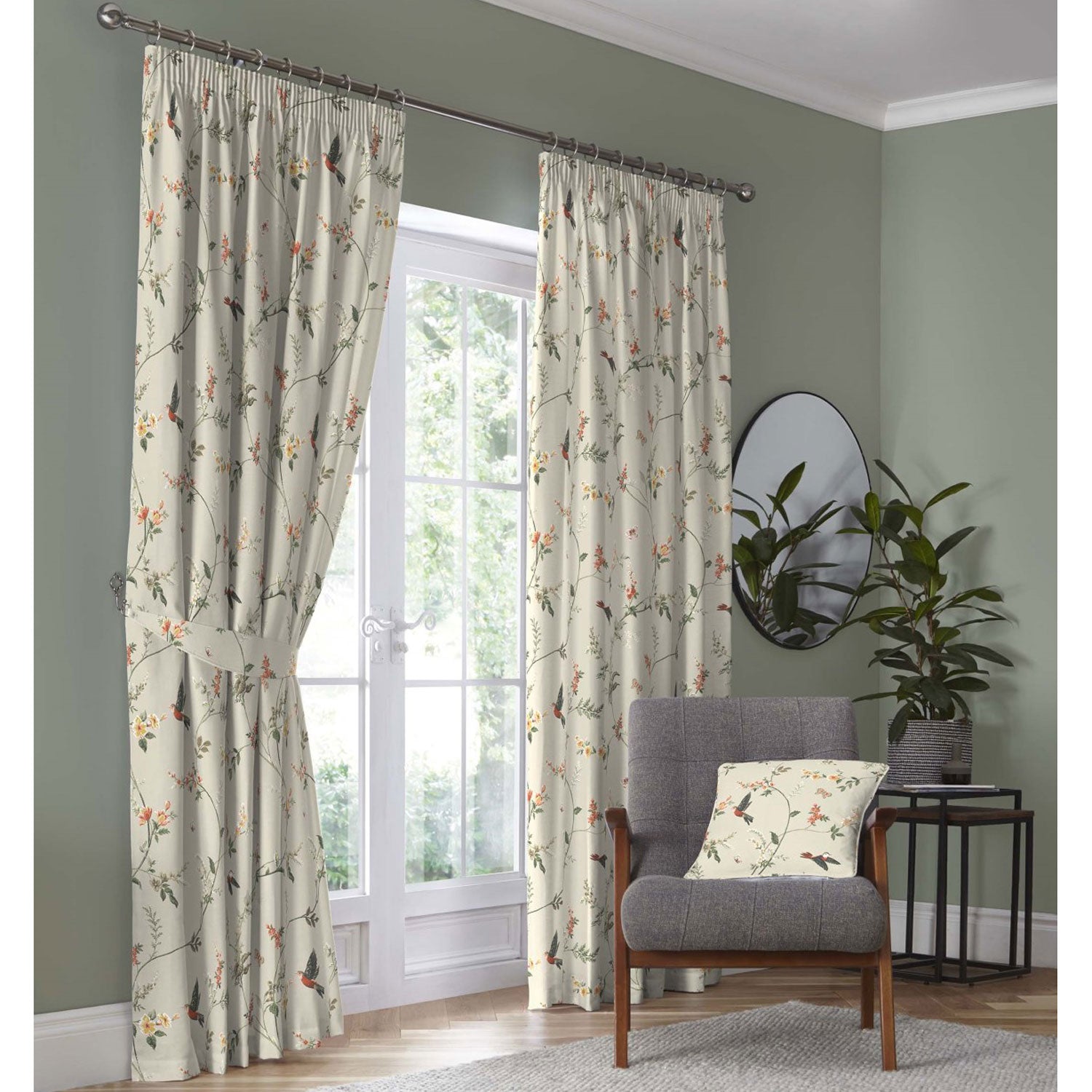The Home Bedroom Darnley Pencil Pleat Curtains 90 X 72 - Coral 1 Shaws Department Stores