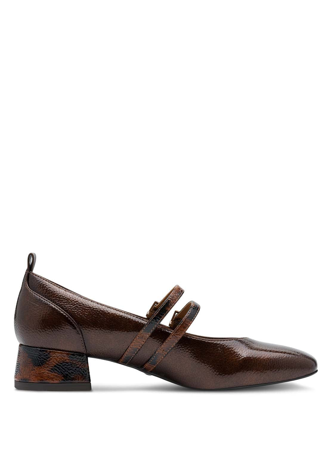 Tamaris 2 Strap Low Mary Jane - Brown Combi 1 Shaws Department Stores
