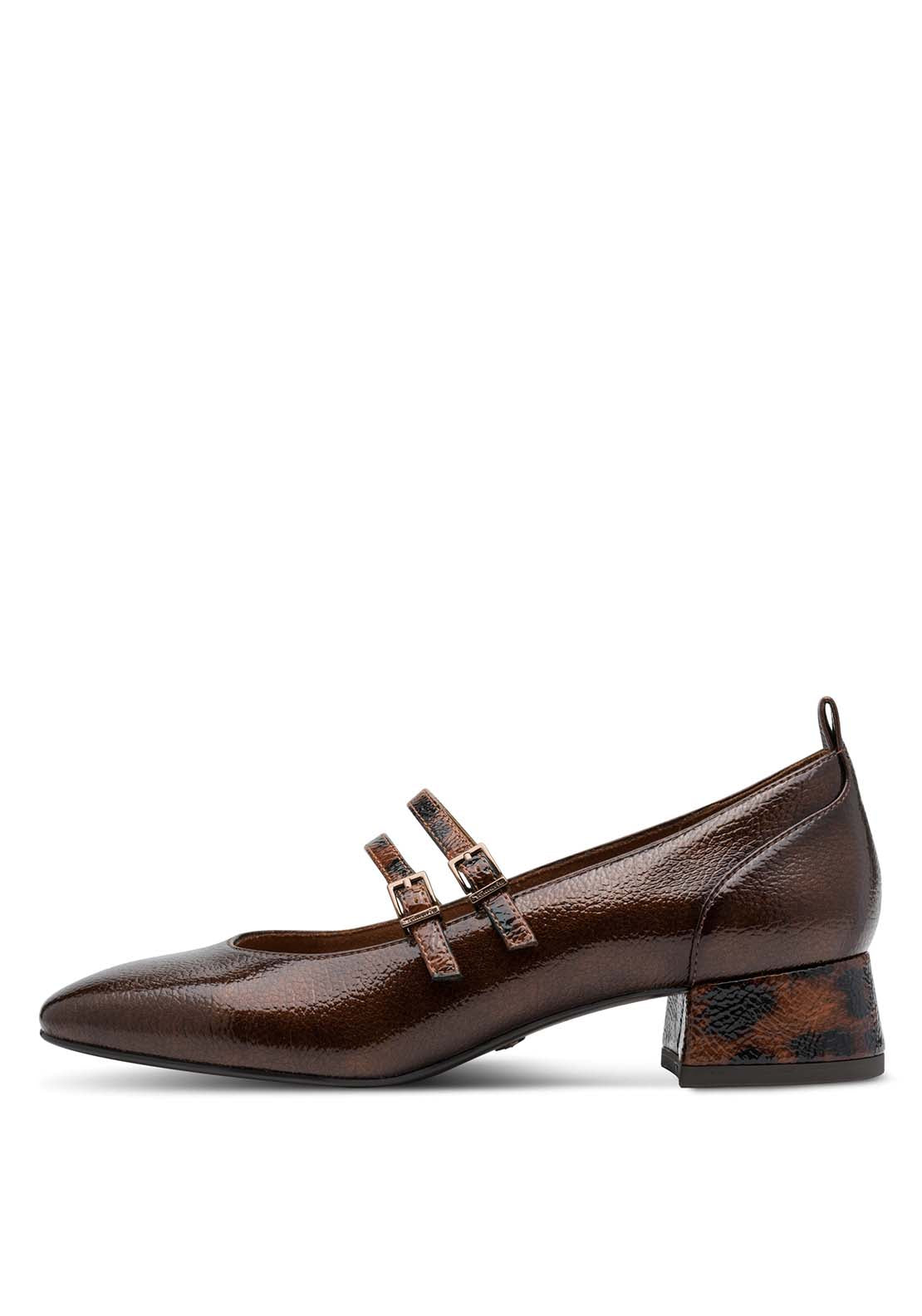 Tamaris 2 Strap Low Mary Jane - Brown Combi 2 Shaws Department Stores