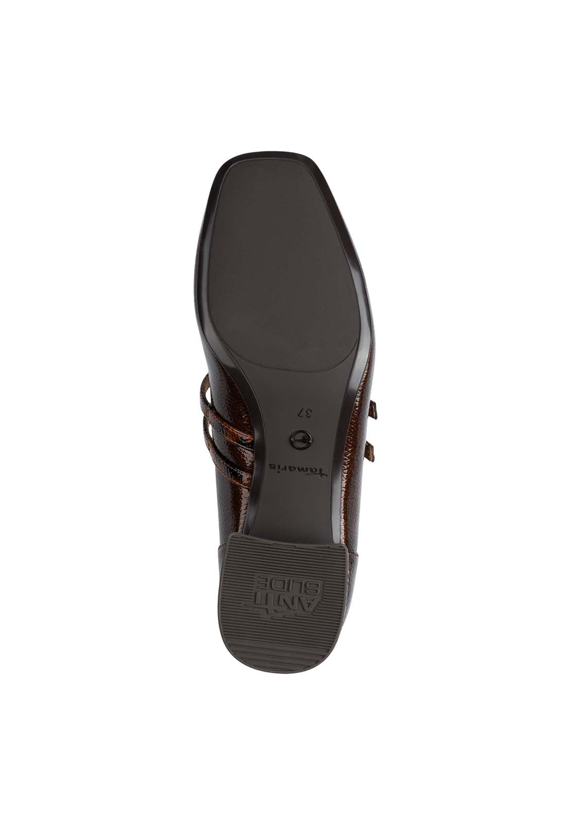 Tamaris 2 Strap Low Mary Jane - Brown Combi 6 Shaws Department Stores