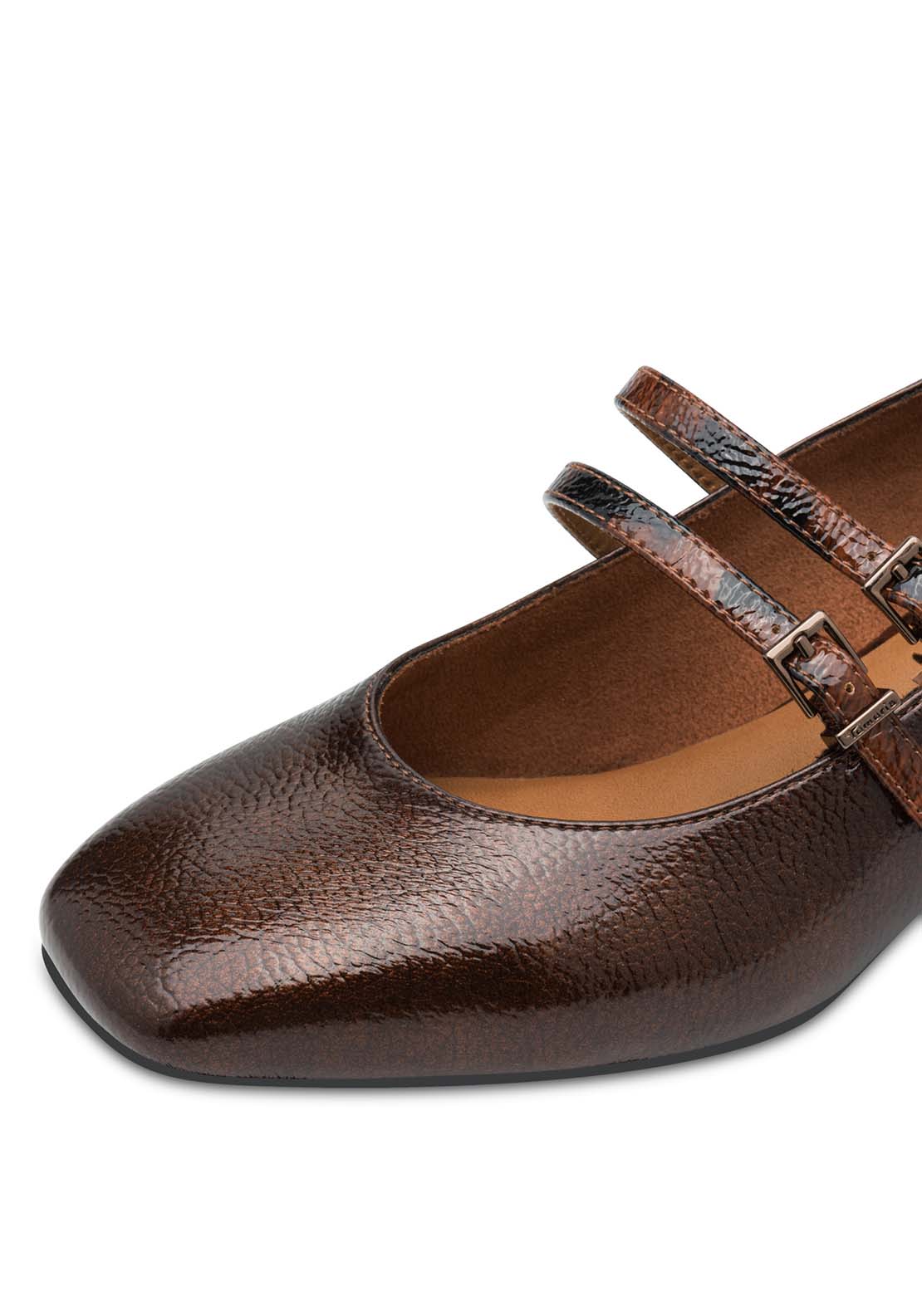 Tamaris 2 Strap Low Mary Jane - Brown Combi 4 Shaws Department Stores