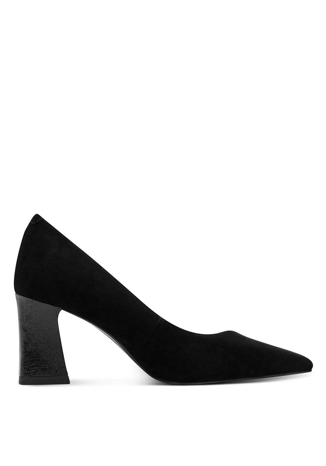 Tamaris Heel Court Shoe - Black 1 Shaws Department Stores