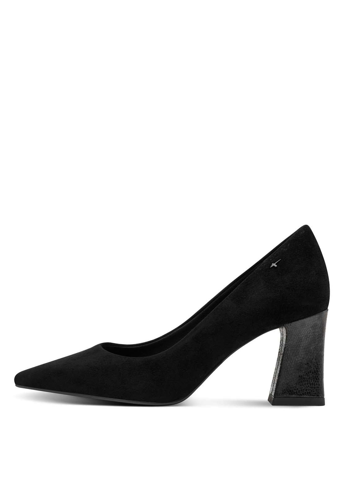 Tamaris Heel Court Shoe - Black 2 Shaws Department Stores