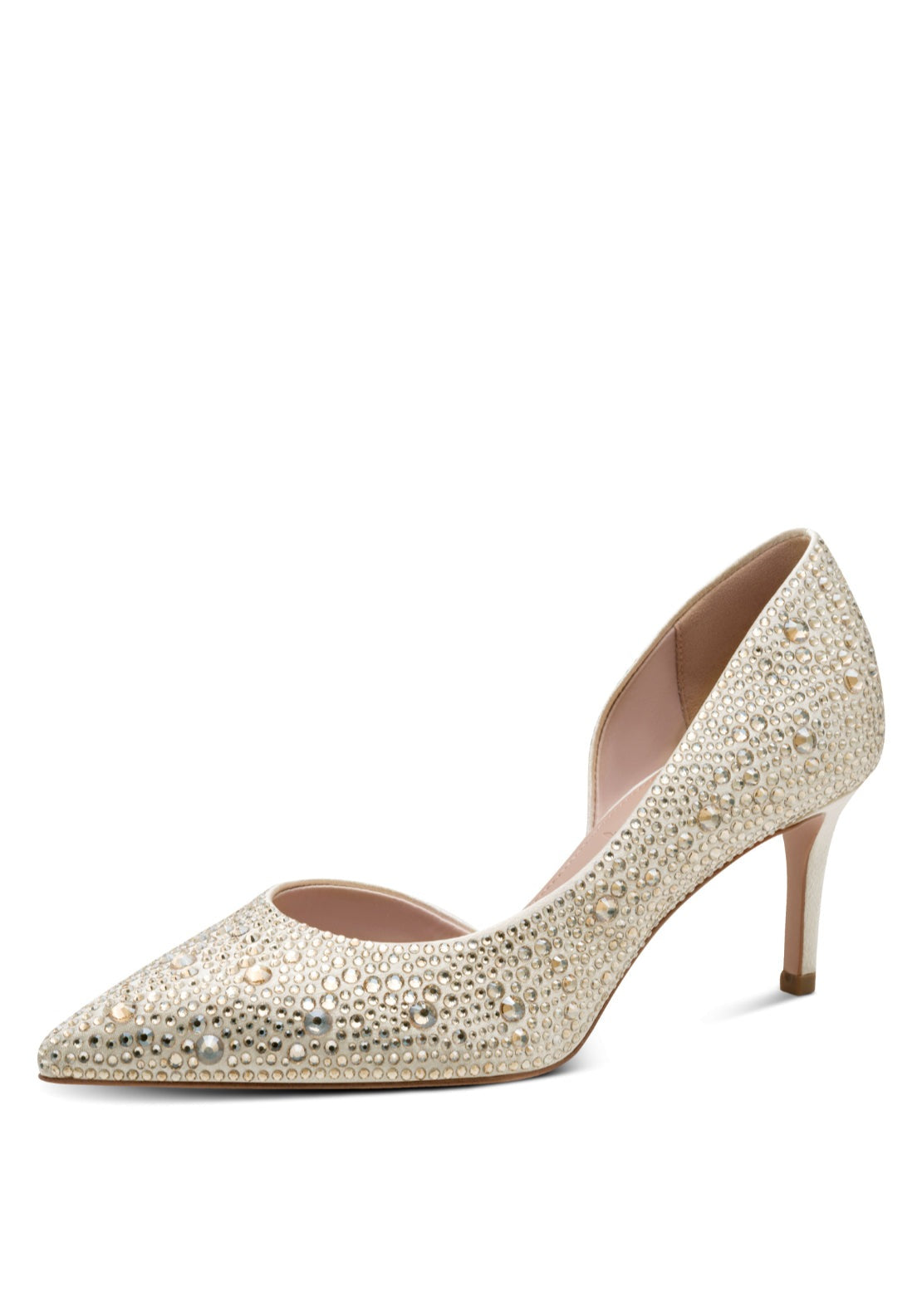 Tamaris Side Detail Court Shoe - Pearl Glam 1 Shaws Department Stores