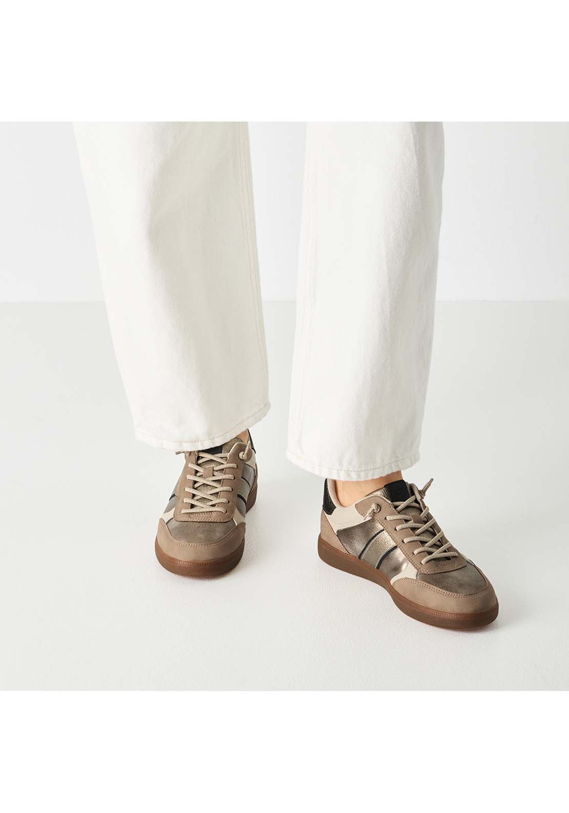 Tamaris Gum Sole Metallic Trim Bungee - Gold 7 Shaws Department Stores