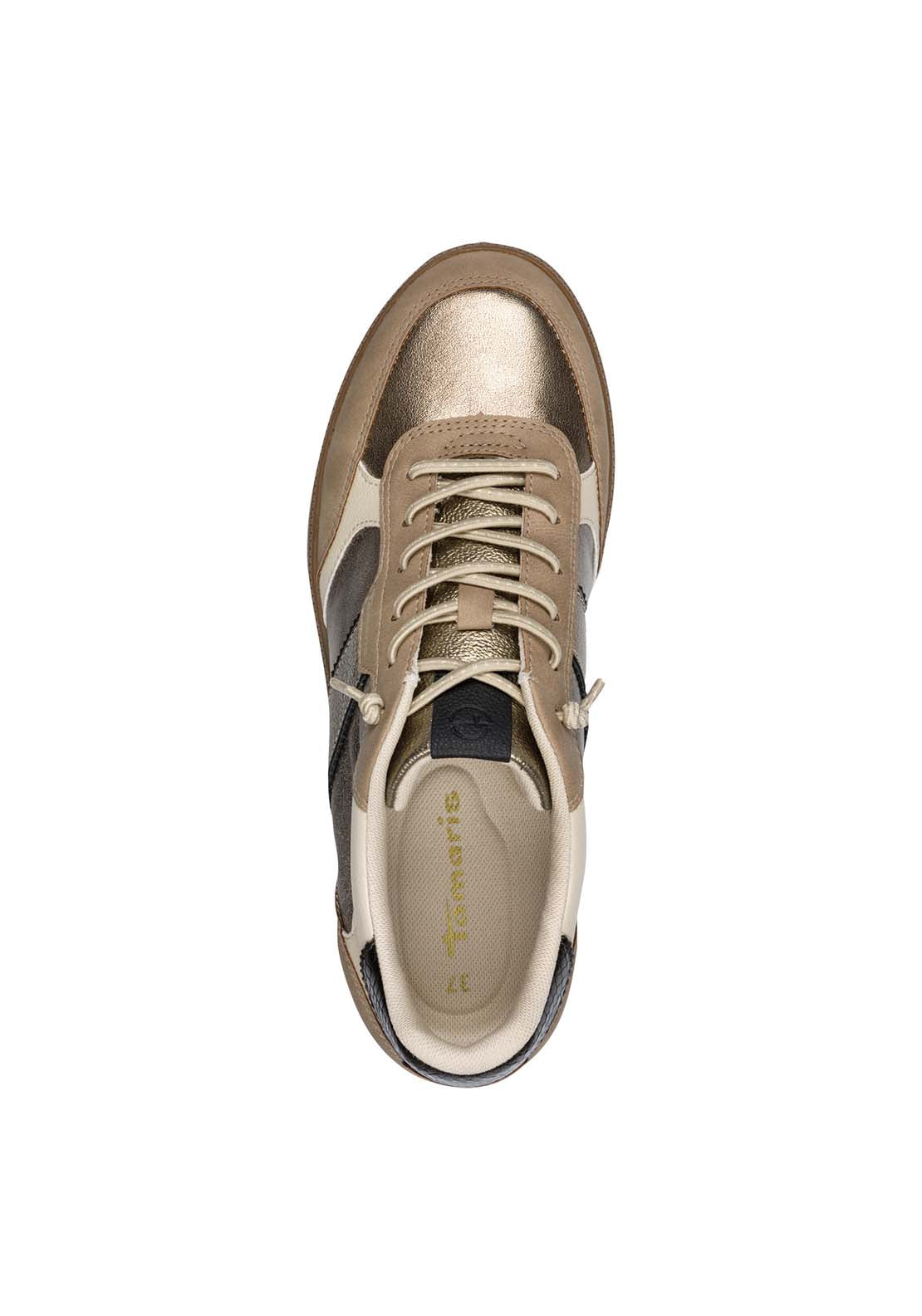 Tamaris Gum Sole Metallic Trim Bungee - Gold 5 Shaws Department Stores