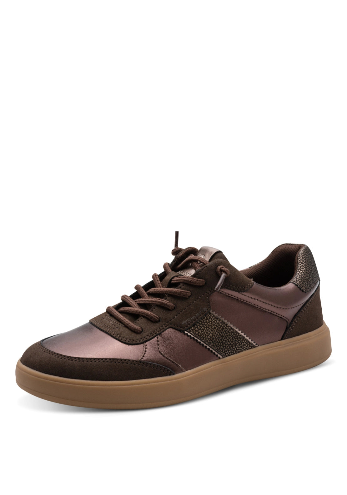 Two Tone Gum Sole Trainer - Mocca Metallic