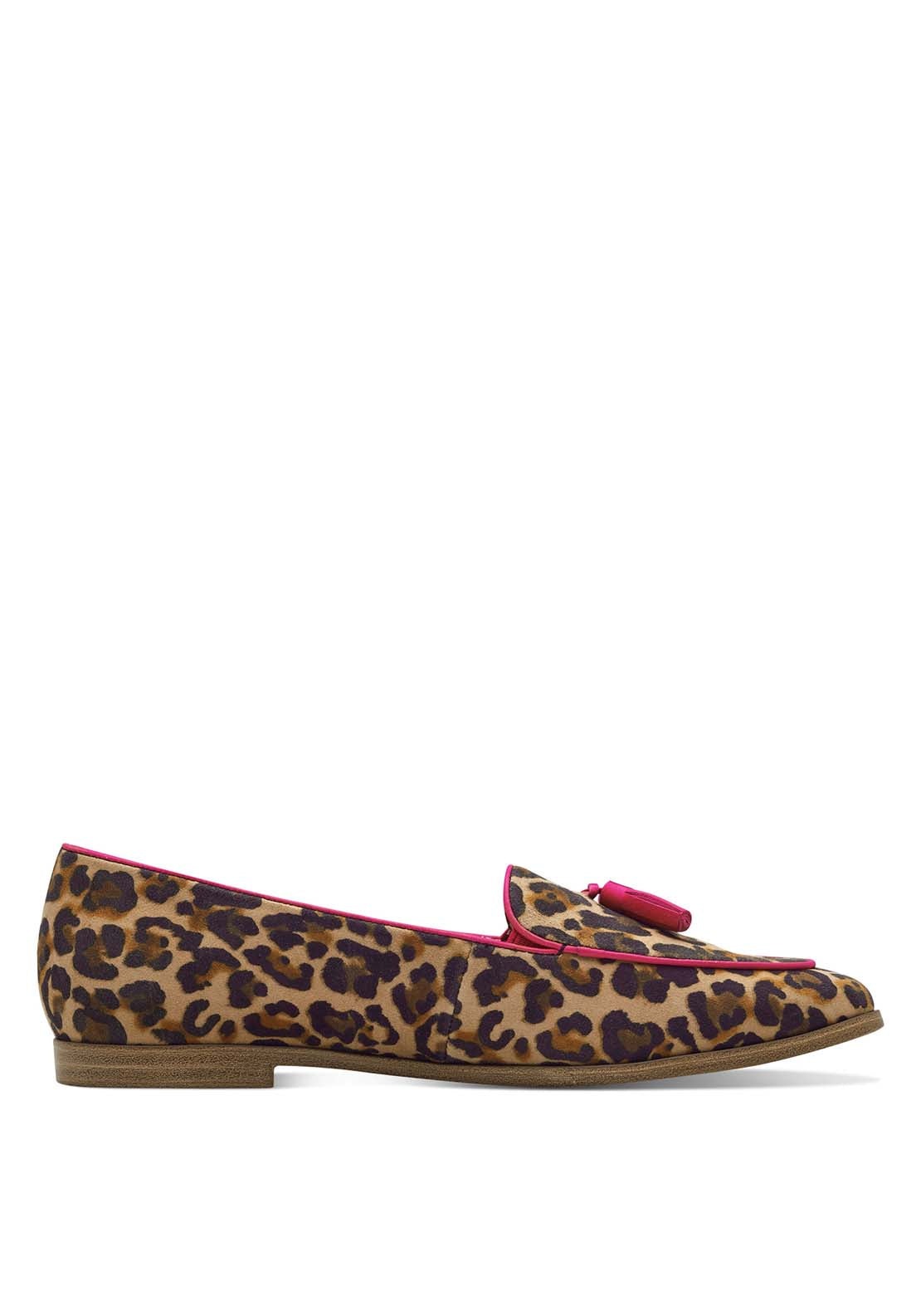 Tamaris Flat Loafer Shoe - Leopard Comb 2 Shaws Department Stores