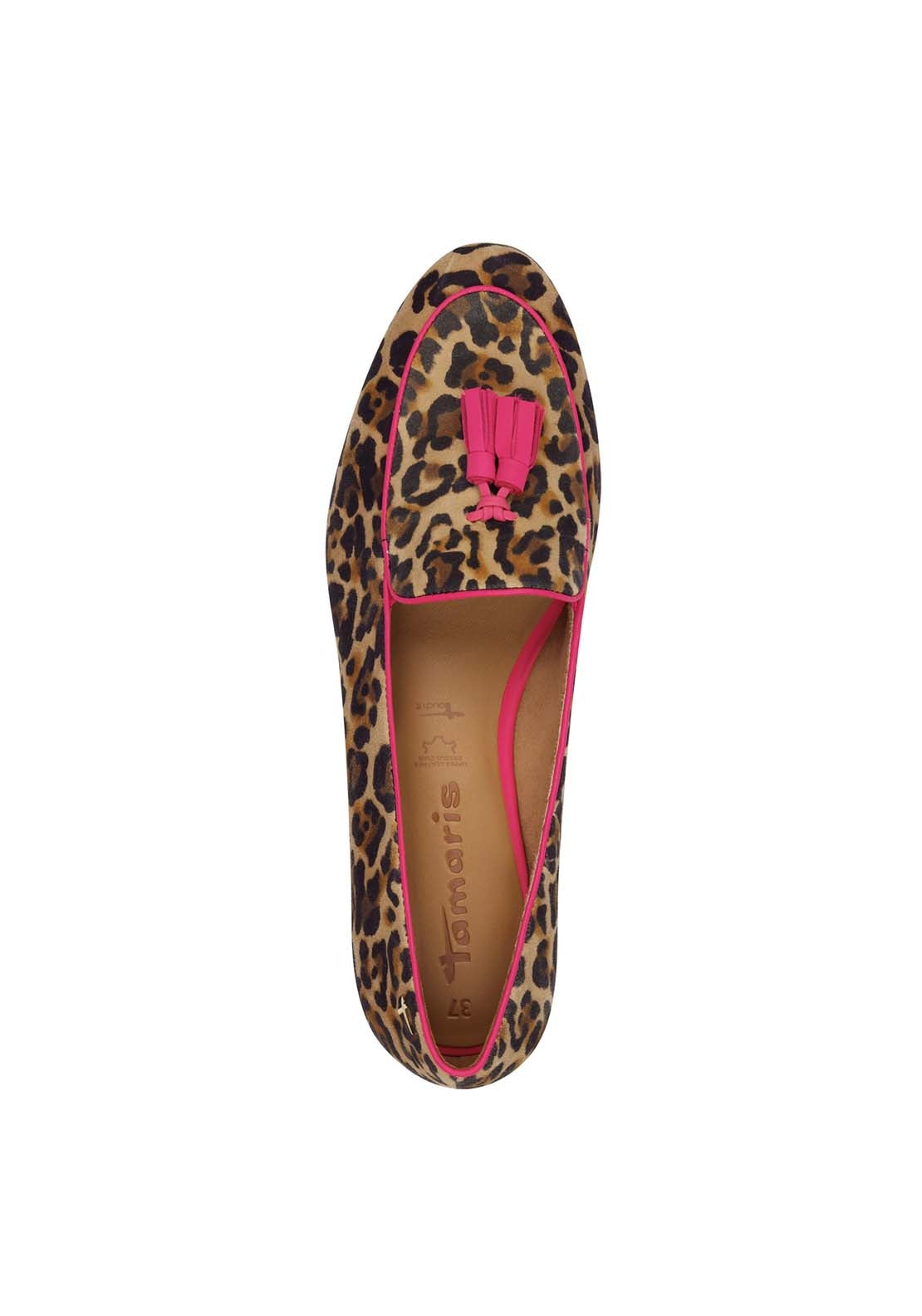 Tamaris Flat Loafer Shoe - Leopard Comb 3 Shaws Department Stores
