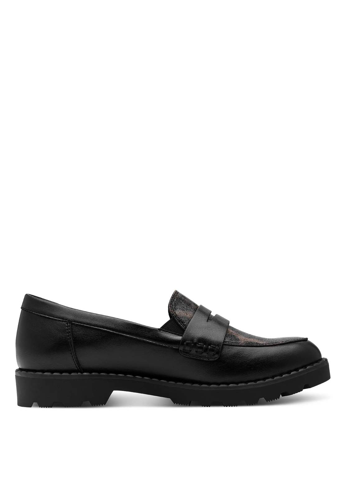 Tamaris Leopard Trim Loafer - Leopard Combi 1 Shaws Department Stores