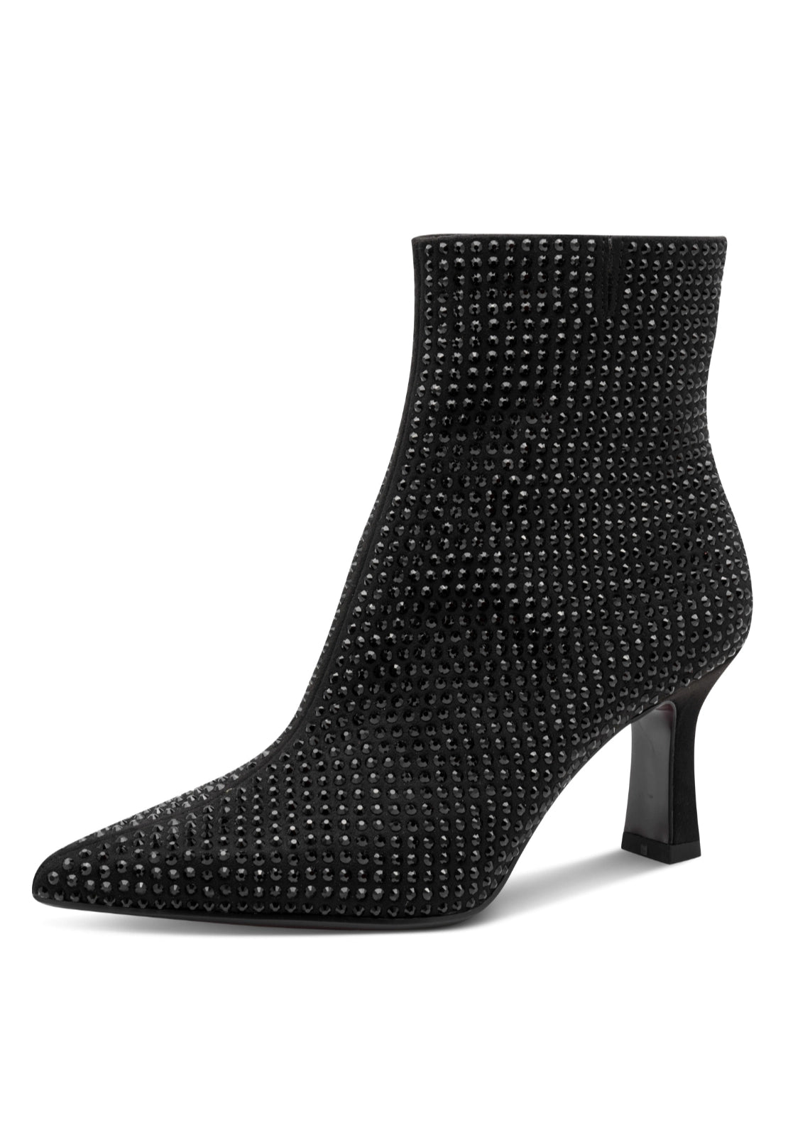 Diamante Heeled Boot - Black