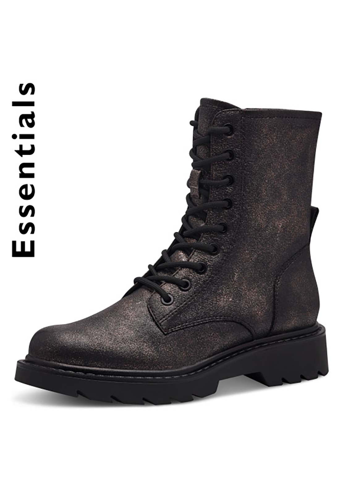 Tamaris Dames Lace Boot Flat 1-25269-41 enkellaarzen, mokka-suède, 41 EU
