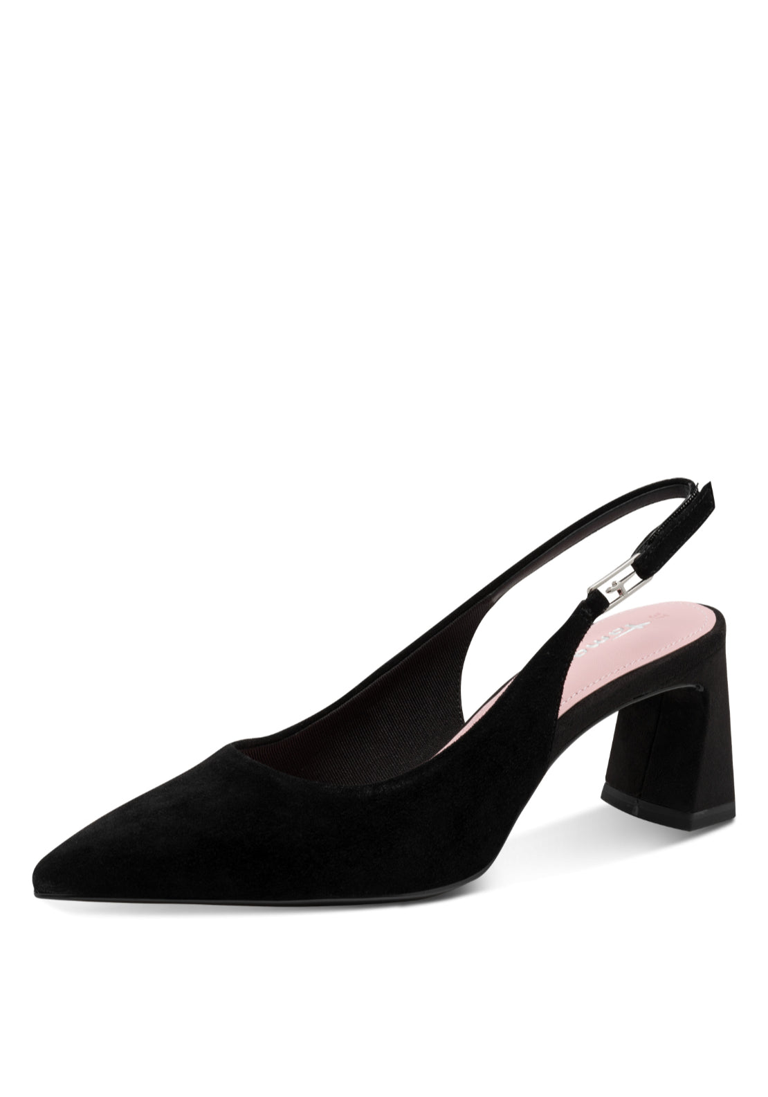 Tamaris Block Heel Slingback Heel - Black 1 Shaws Department Stores