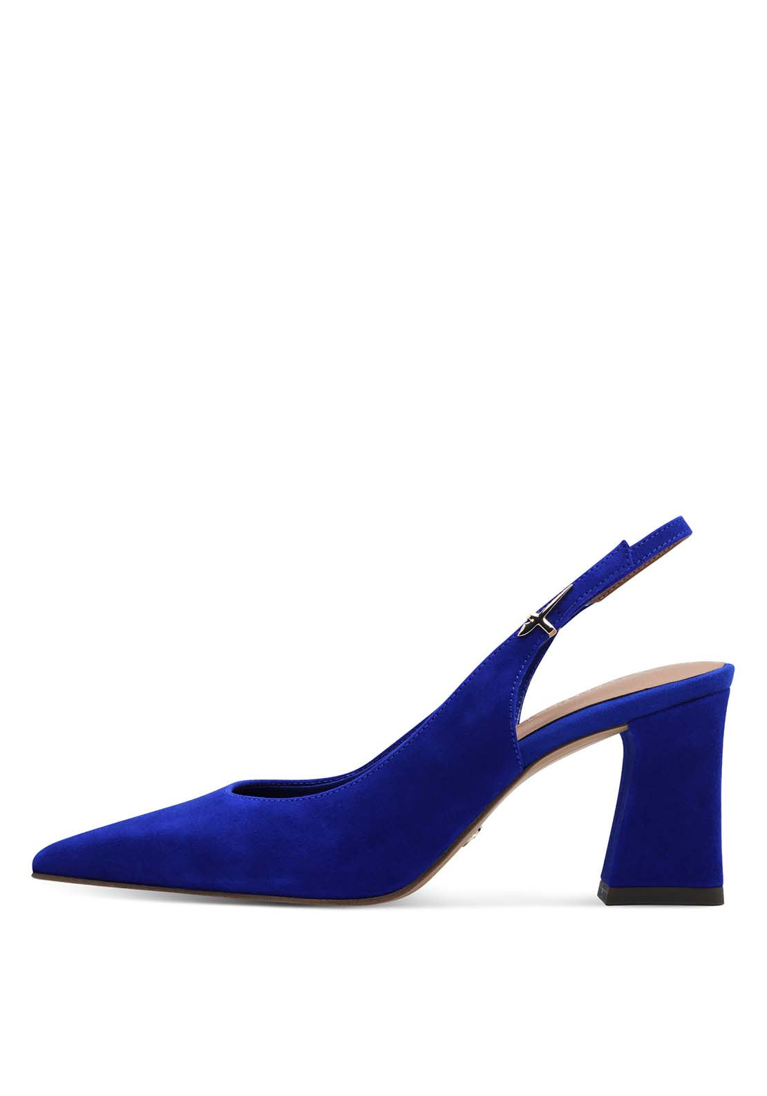Tamaris Sling Back Heeled Shoe - Royal Blue 2 Shaws Department Stores