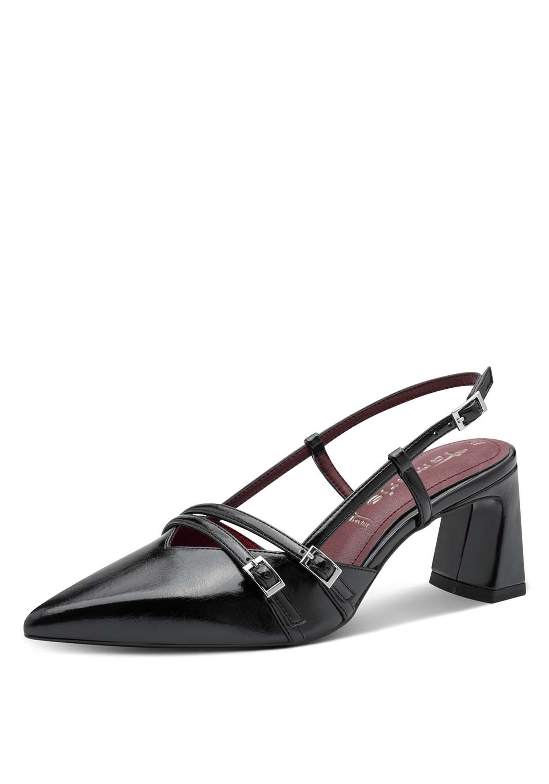 Tamaris Double Strap Slingback - Black 3 Shaws Department Stores