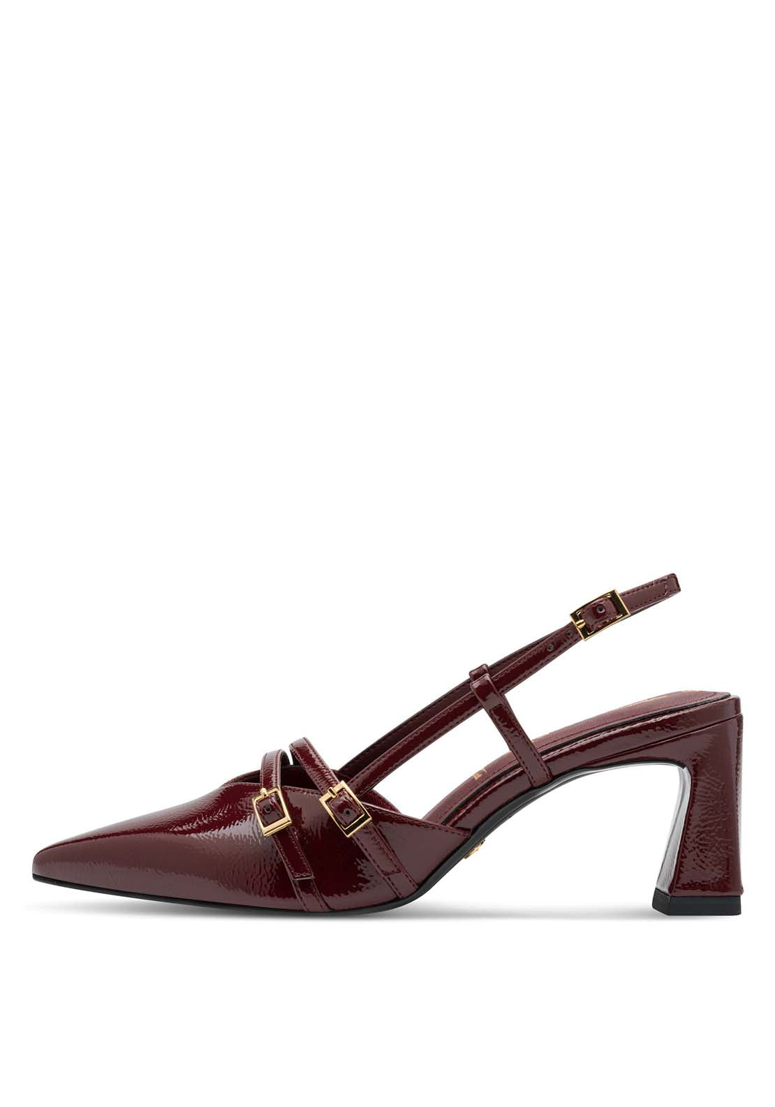 Tamaris Double Strap Slingback - Merlot 2 Shaws Department Stores