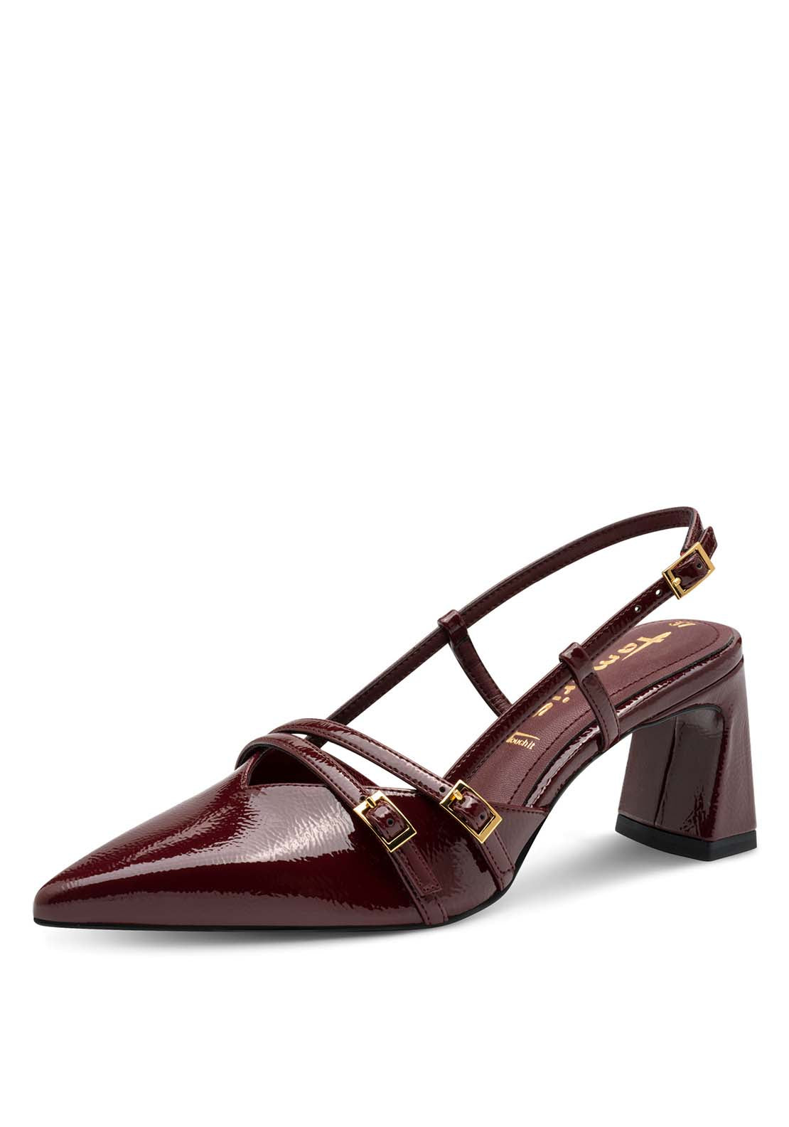 Tamaris Double Strap Slingback - Merlot 3 Shaws Department Stores