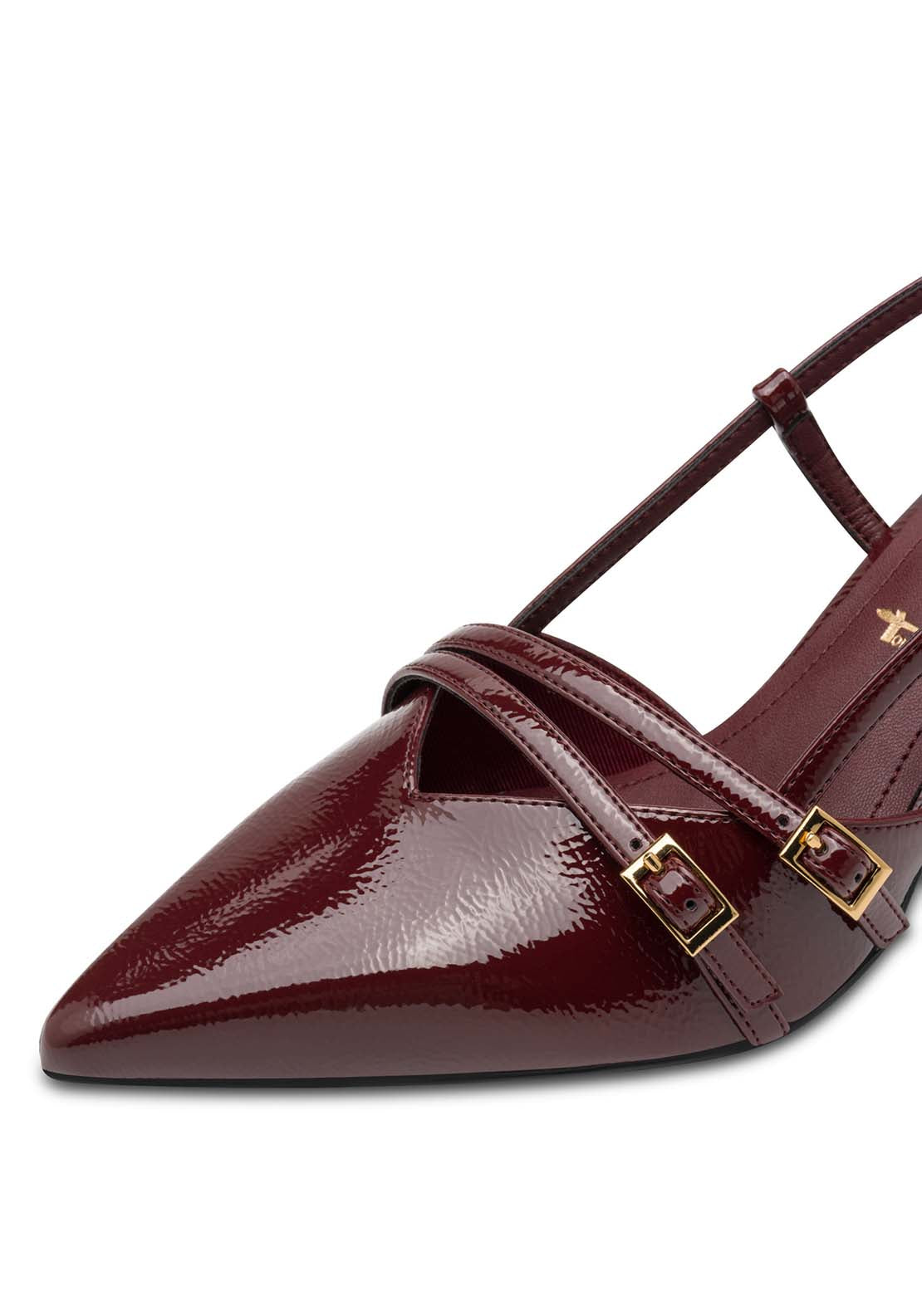 Tamaris Double Strap Slingback - Merlot 4 Shaws Department Stores