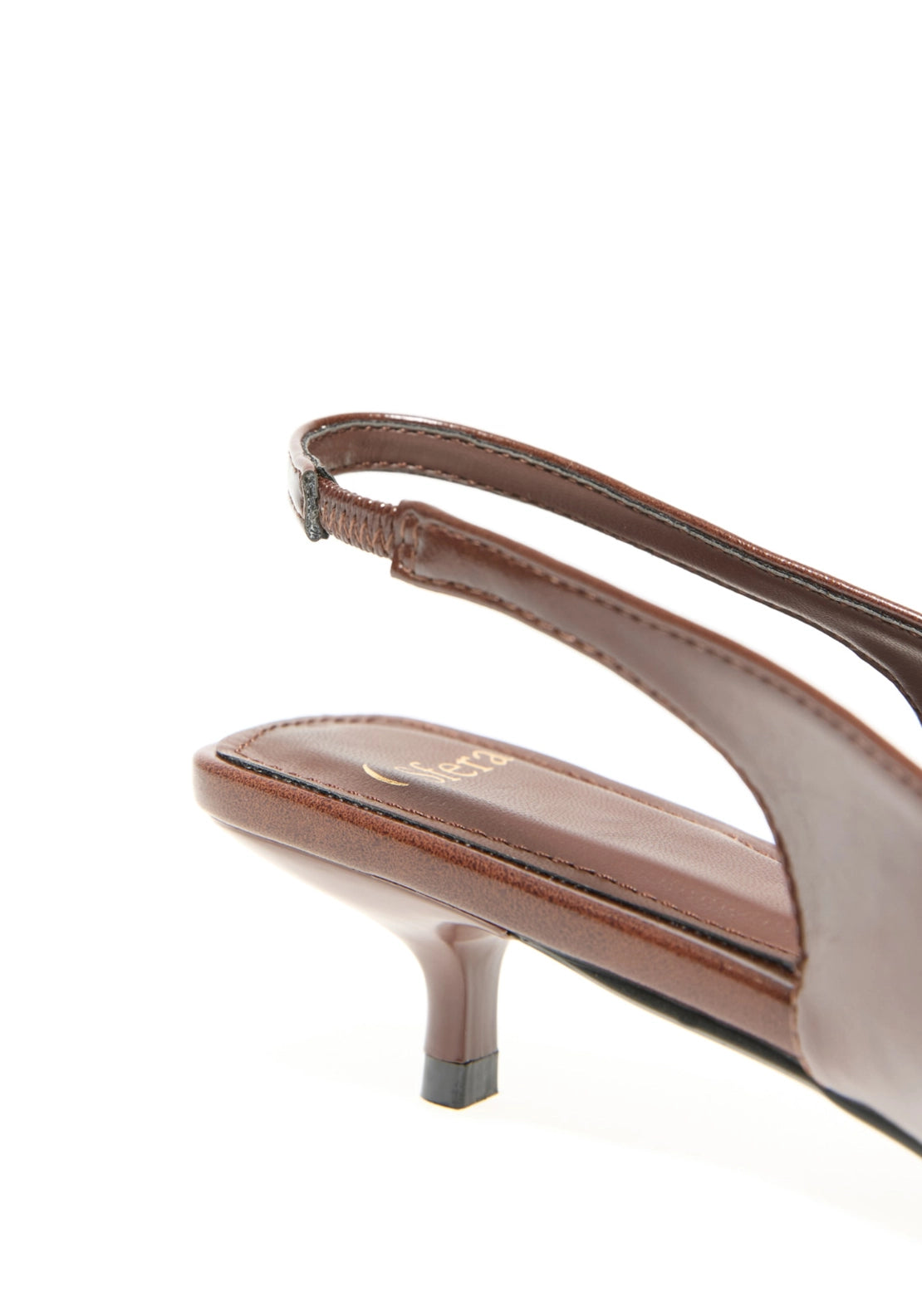 Slingback With Metal Applique - Brown