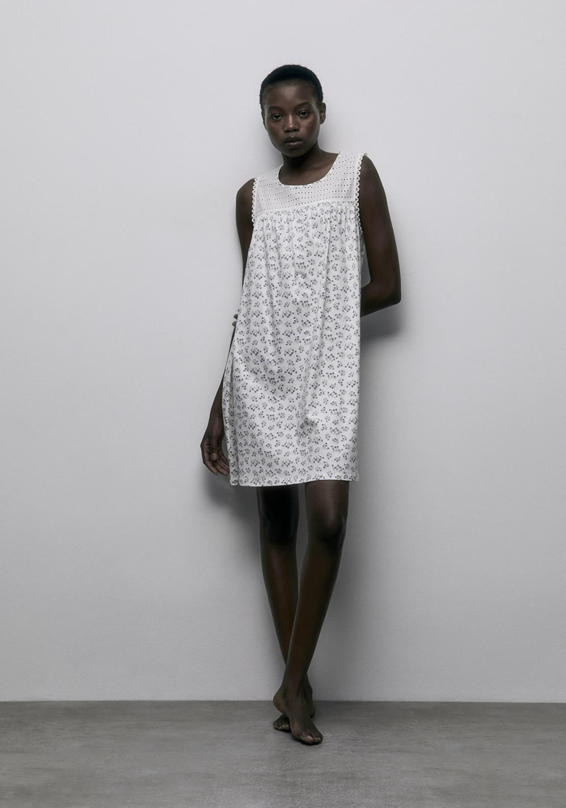 Sfera Small Flowers Nightdress - Blue 1 Shaws Department Stores