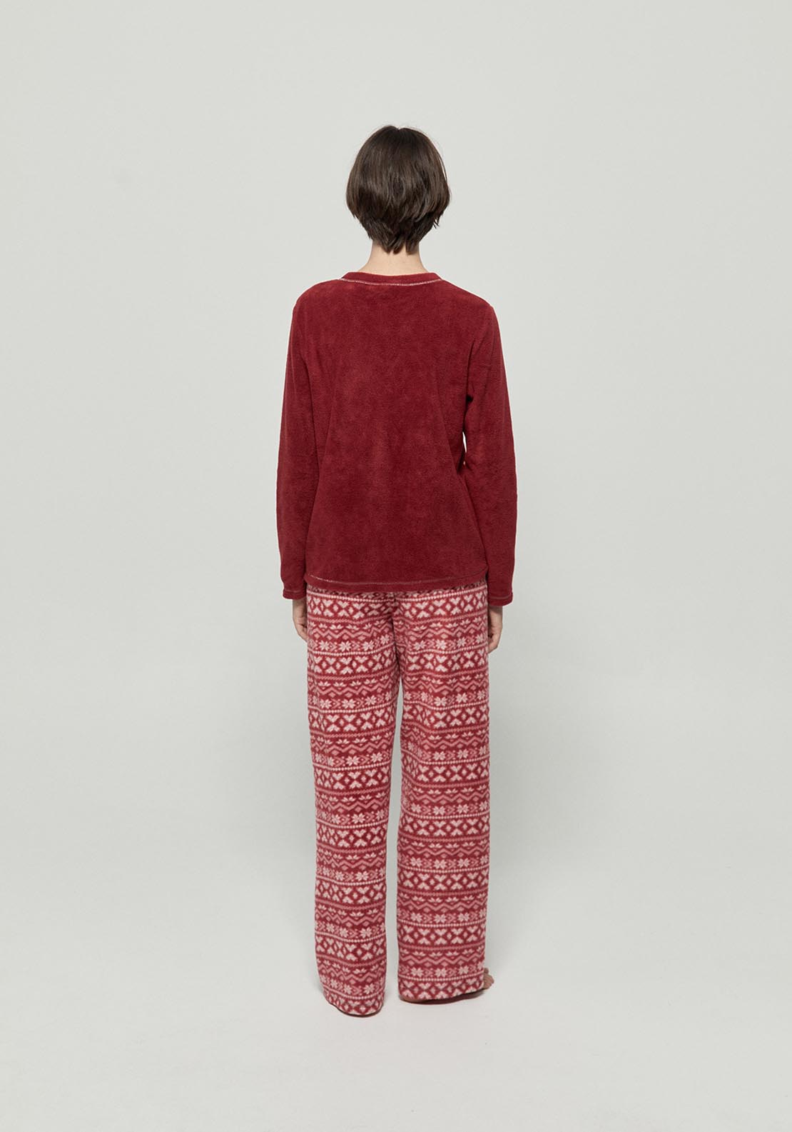 Sfera Fleece Pyjamas With Bows - Red 2 Shaws Department Stores