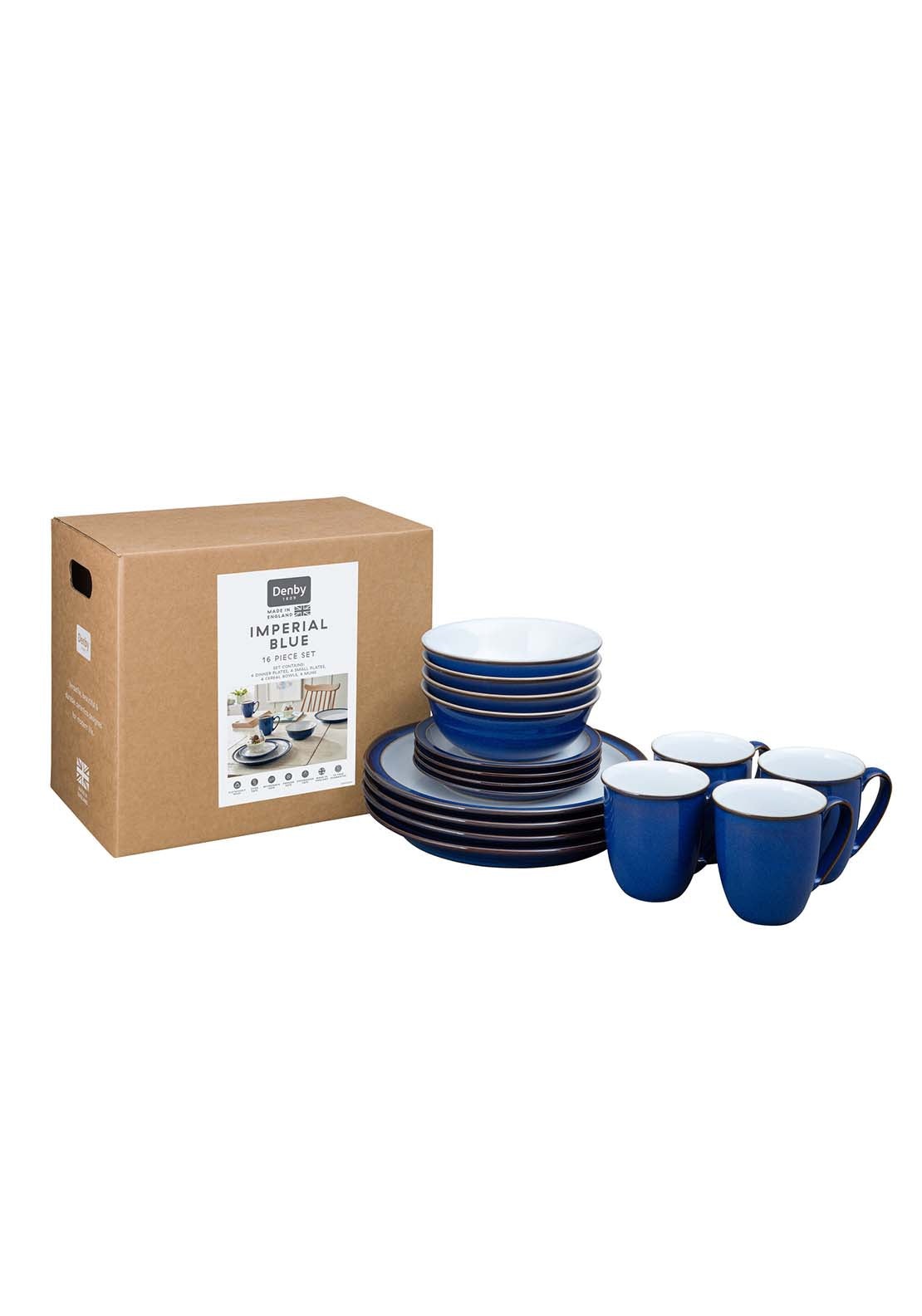 Denby Imperial Blue 16 Piece Tableware Set 1 Shaws Department Stores