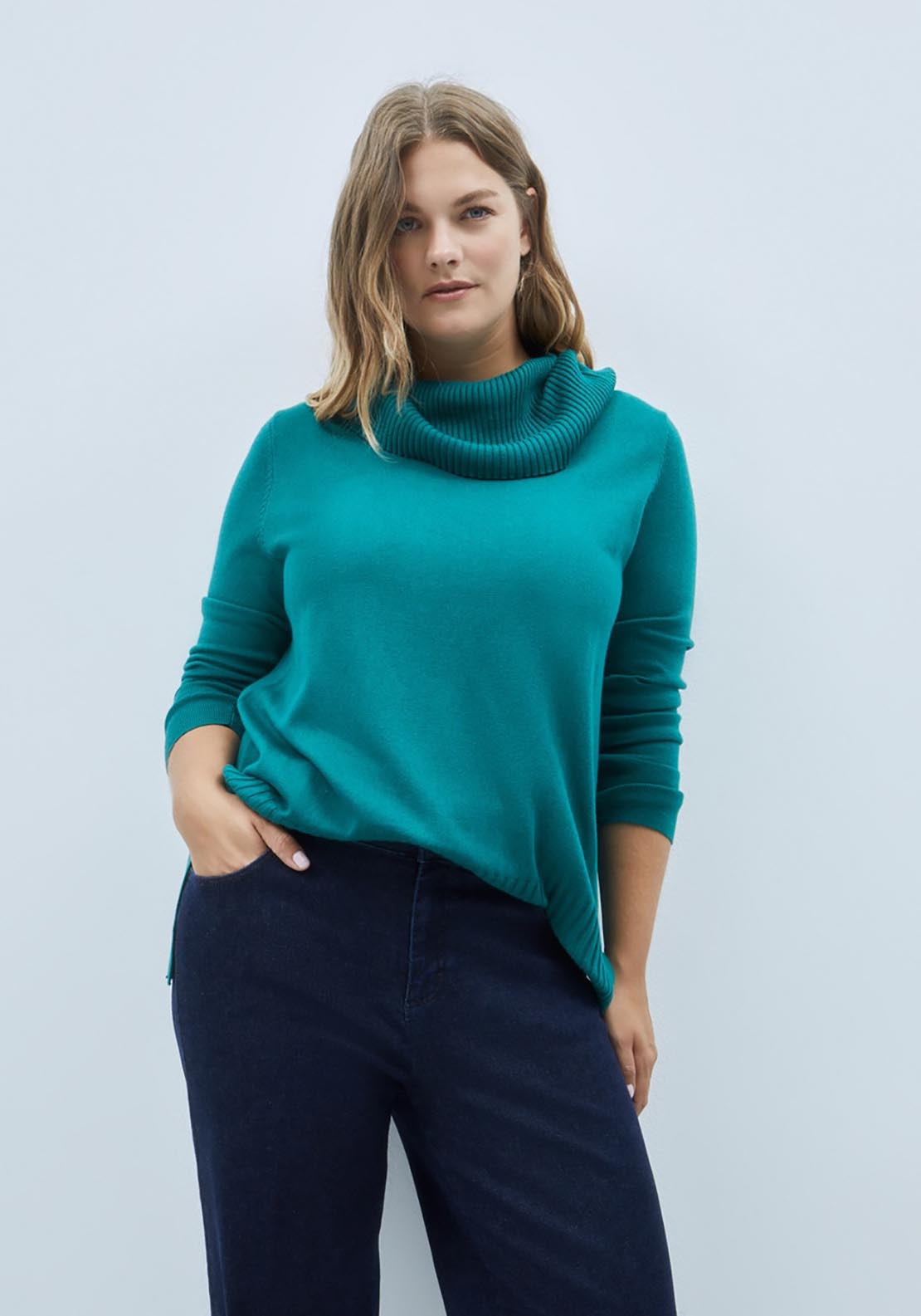 Couchel Polo Neck Knit Sweater - Green 1 Shaws Department Stores