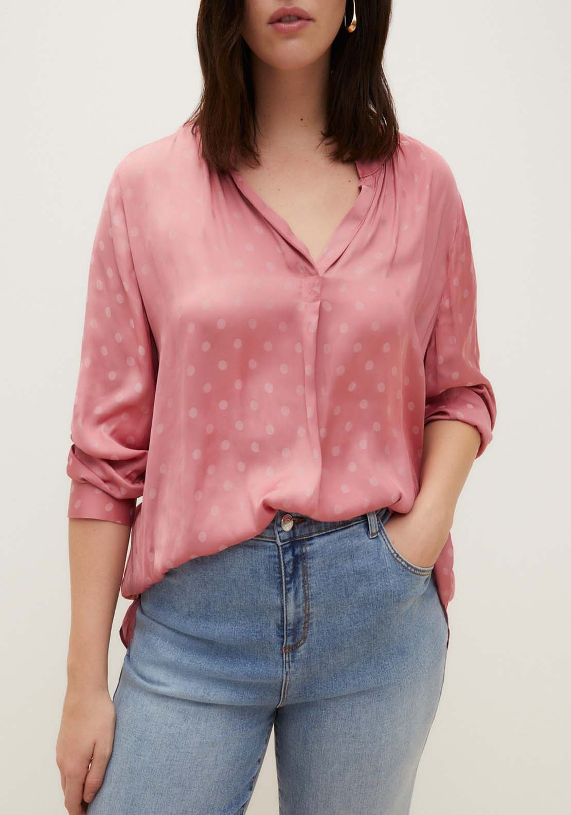 Couchel Polka Dot Blouse - Pink 1 Shaws Department Stores