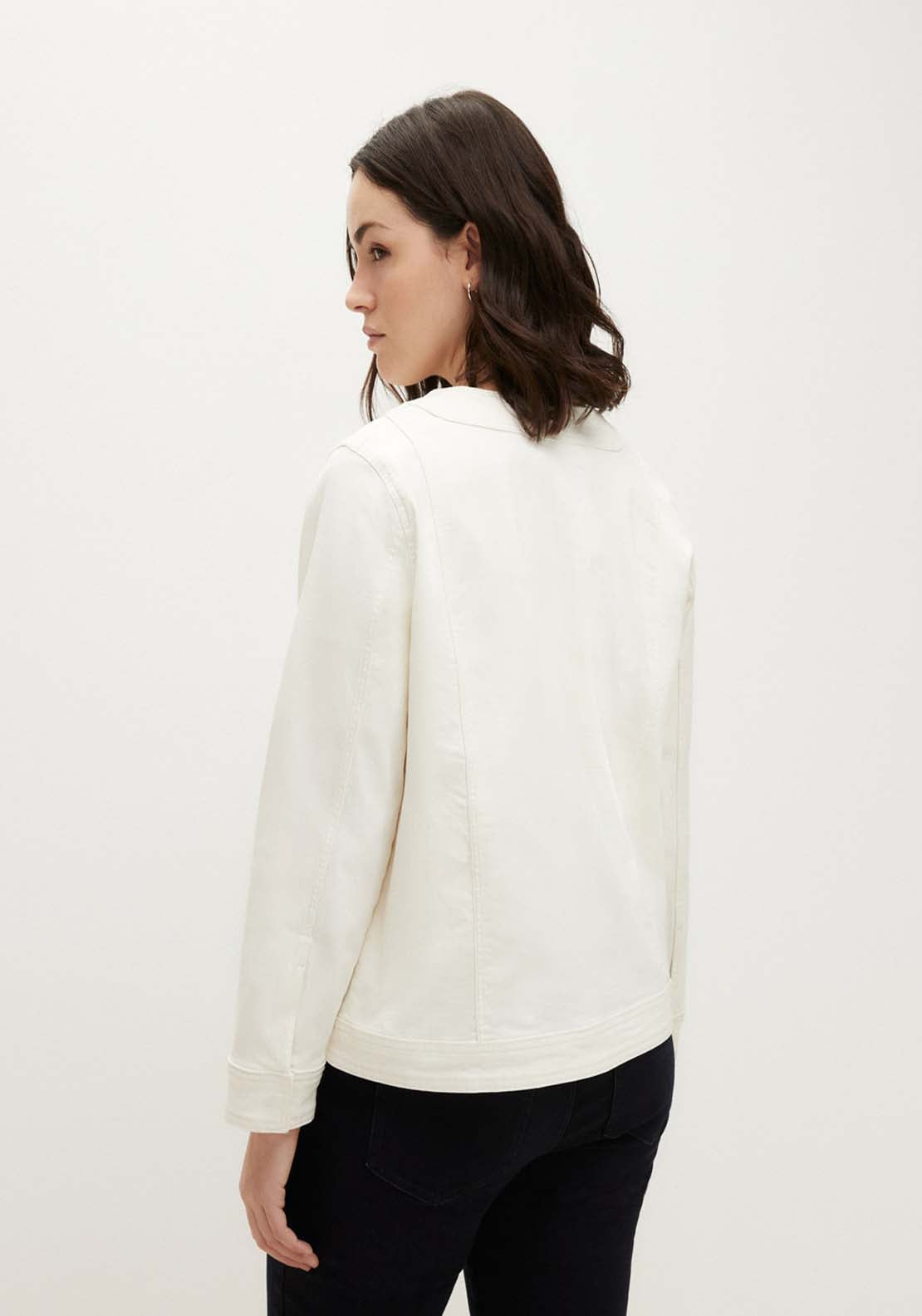 Couchel Denim Jacket - White 3 Shaws Department Stores