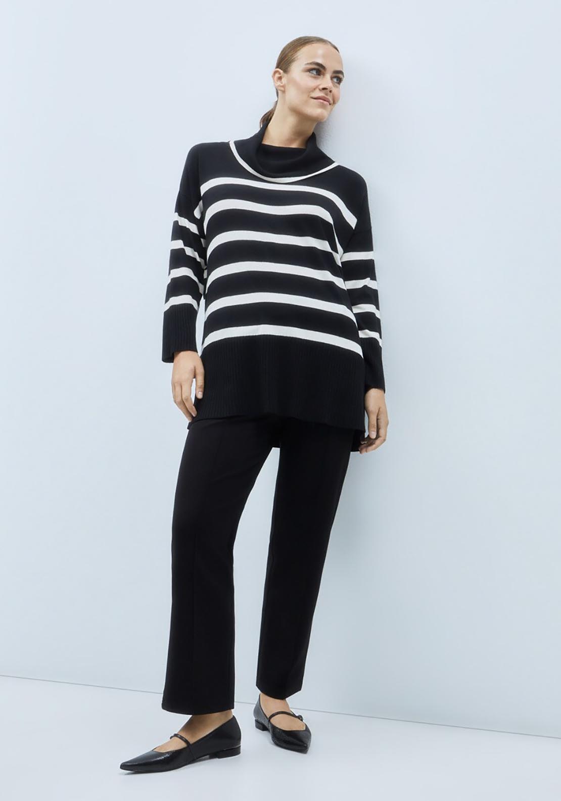 Couchel Round Collar Knit Sweater - Black 3 Shaws Department Stores