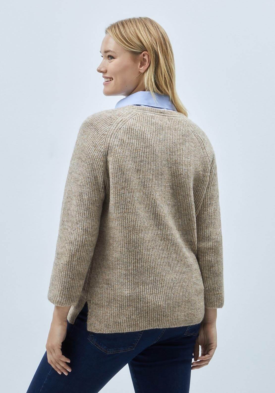 Couchel Crew-Neck Knit Sweater - Beige 2 Shaws Department Stores