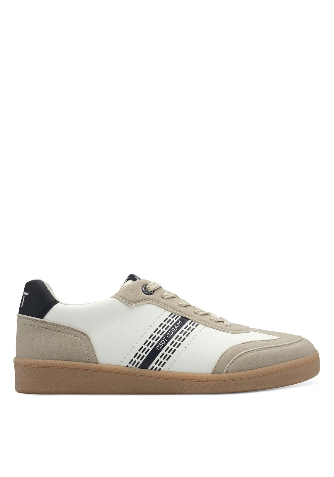 Marco Tozzi Offaly On Trend Trainer - White / Navy 2 Shaws Department Stores