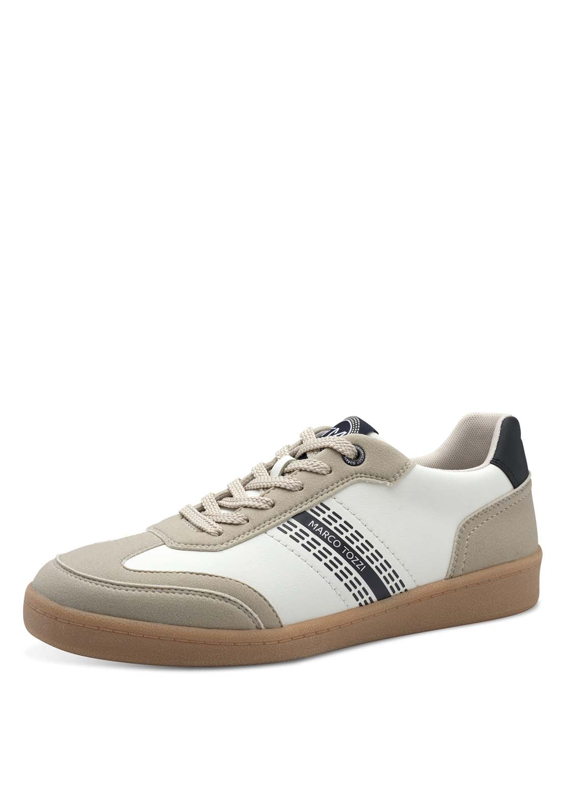 Marco Tozzi Offaly On Trend Trainer - White / Navy 1 Shaws Department Stores