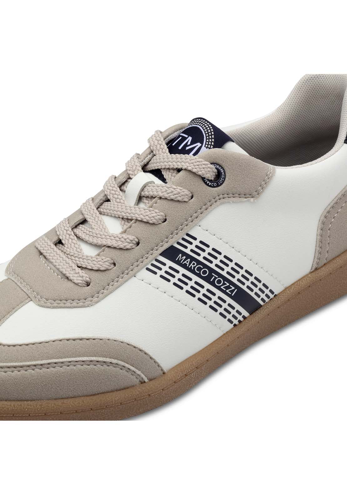 Marco Tozzi Offaly On Trend Trainer - White / Navy 5 Shaws Department Stores