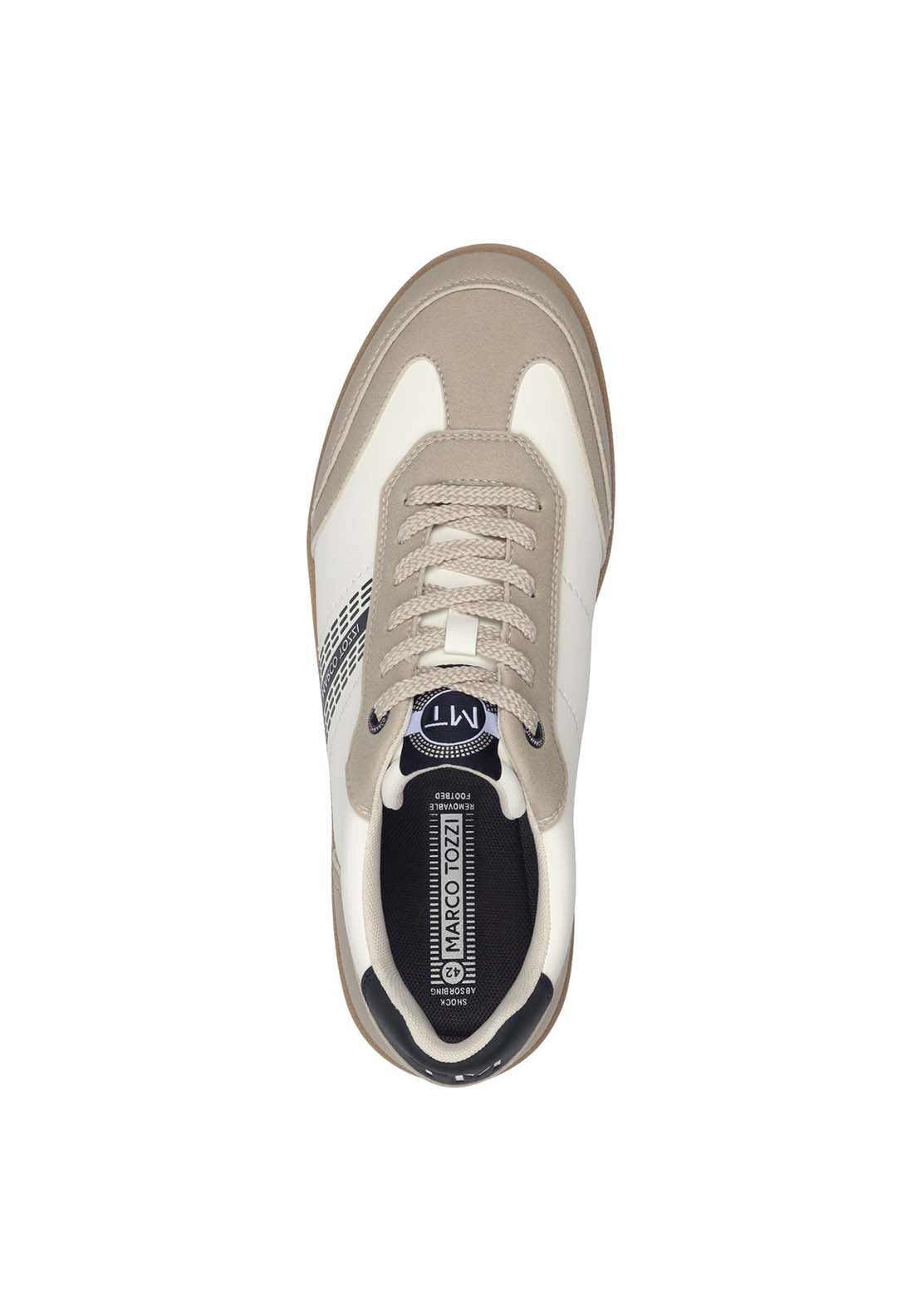 Marco Tozzi Offaly On Trend Trainer - White / Navy 3 Shaws Department Stores