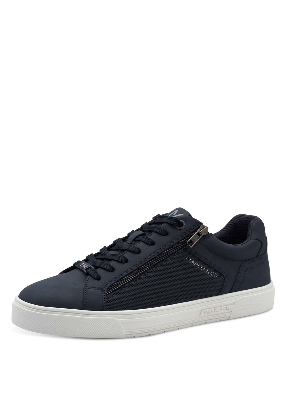 Marco Tozzi Laois Side Zip Trainer - Navy 1 Shaws Department Stores