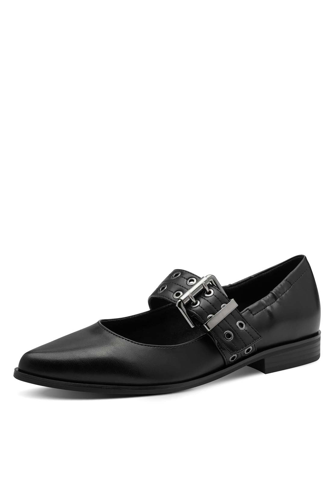 Marco Tozzi Ballet Flat With Buckle - Black 1 Shaws Department Stores
